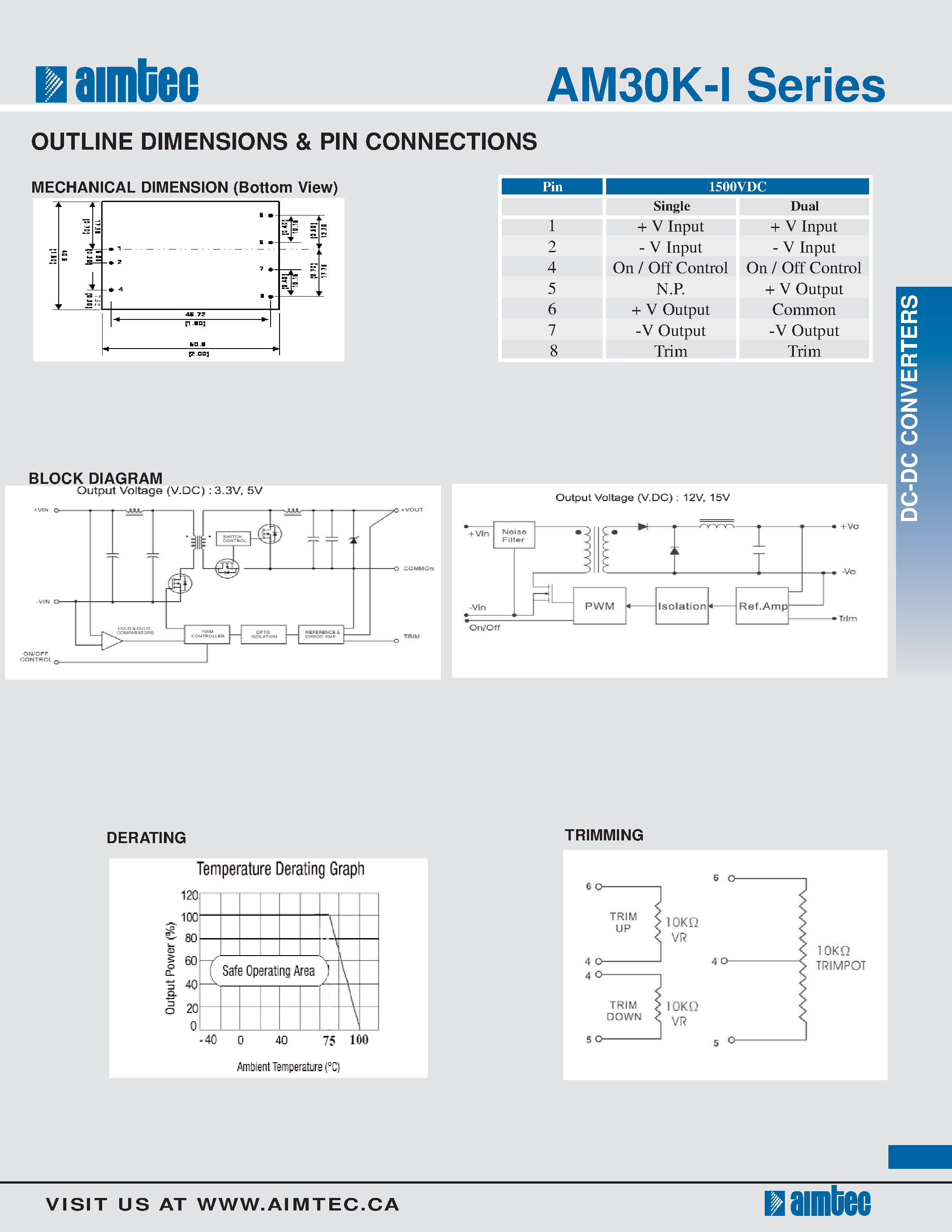 Даташит на микросхему AM30K-I страница 2 Даташит AM30K-I - 30 watt dc-dc converters страница 2