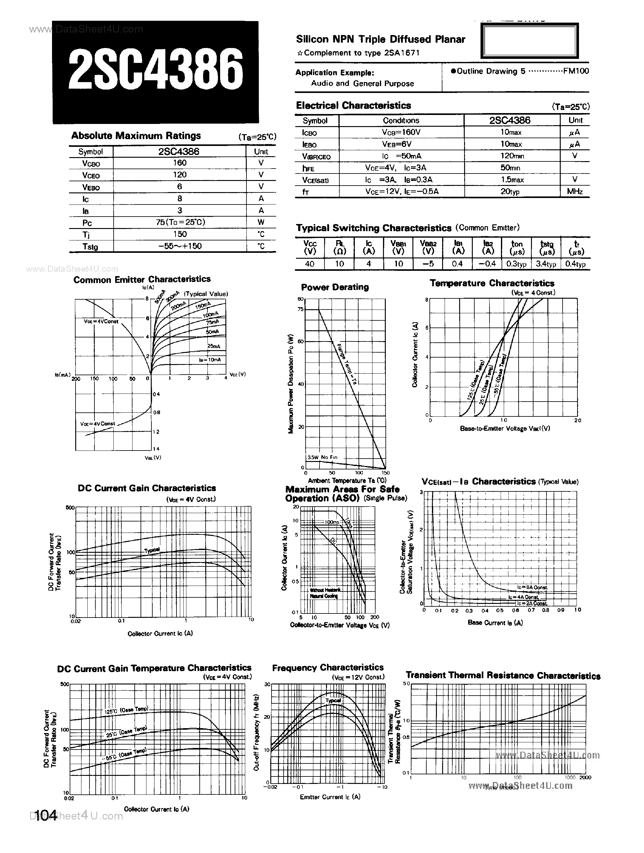 Datasheet C4386 page 1 Datasheet C4386 - Search -----> 2SC4386 page 1