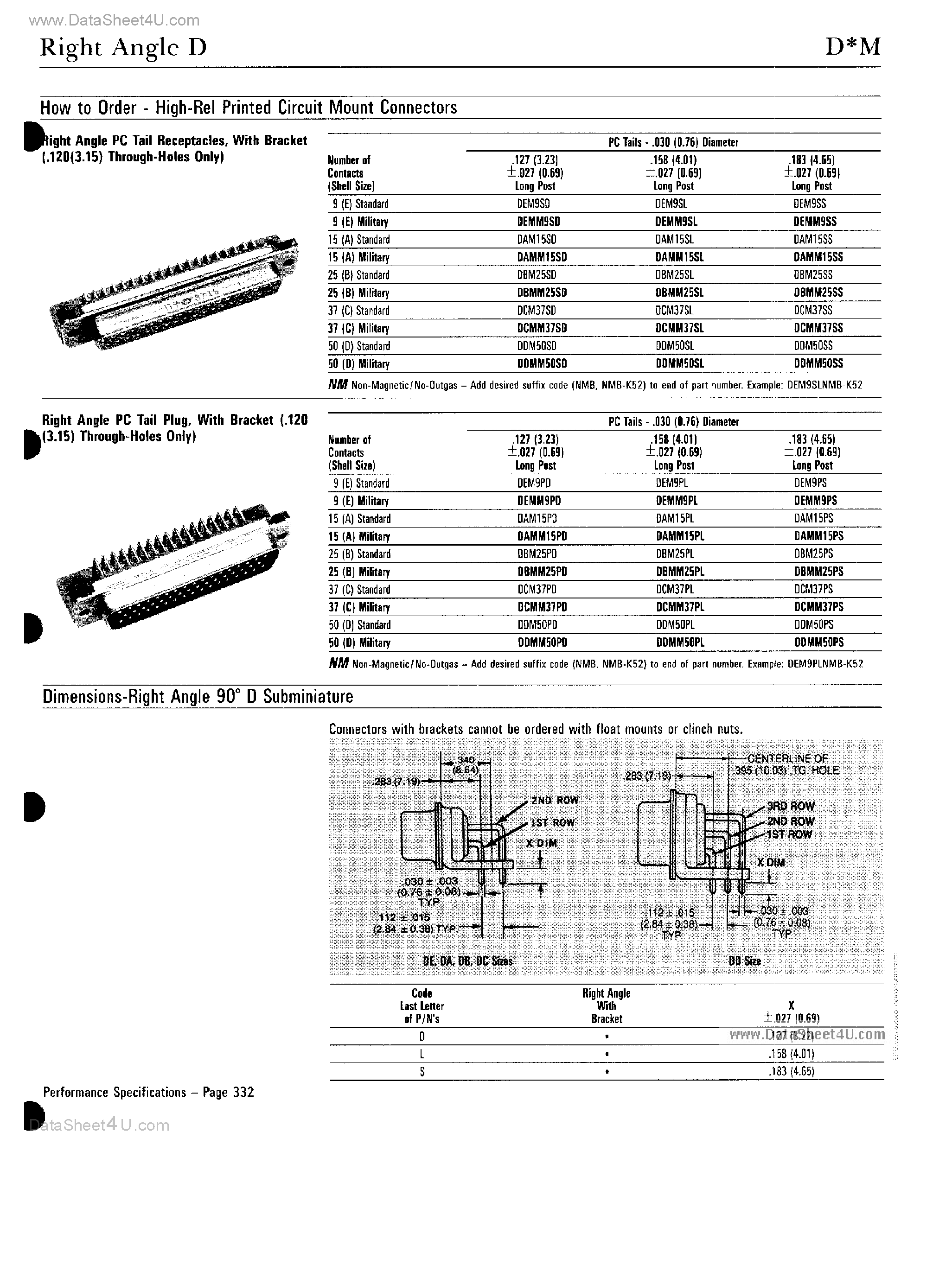Datasheet DAM15 - CONNECTOR page 2