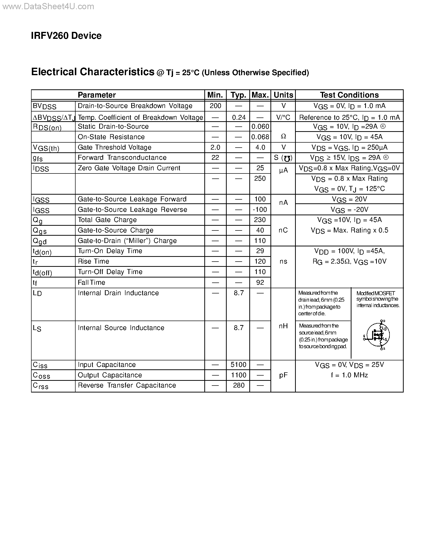 Datasheet IRFV260 - TRANSISTOR N-CHANNEL page 2