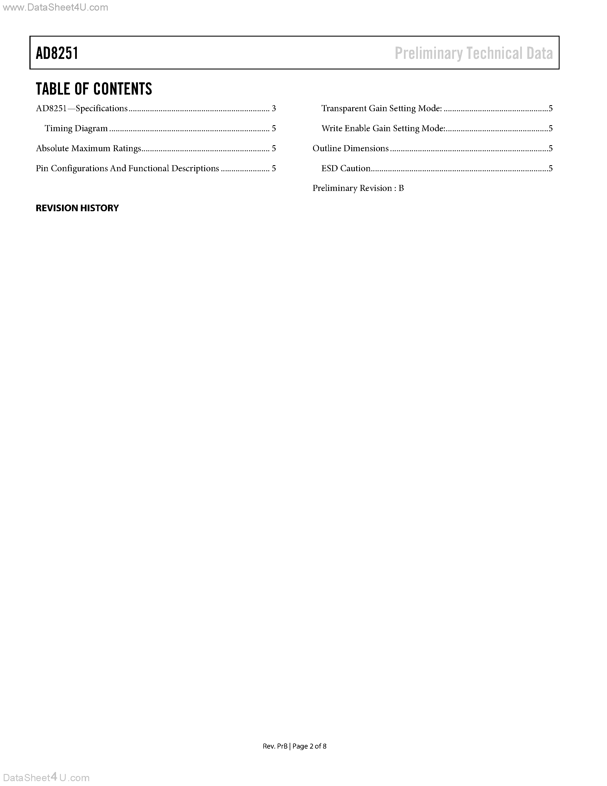 Datasheet AD8251 - programmable instrumentation amplifier page 2