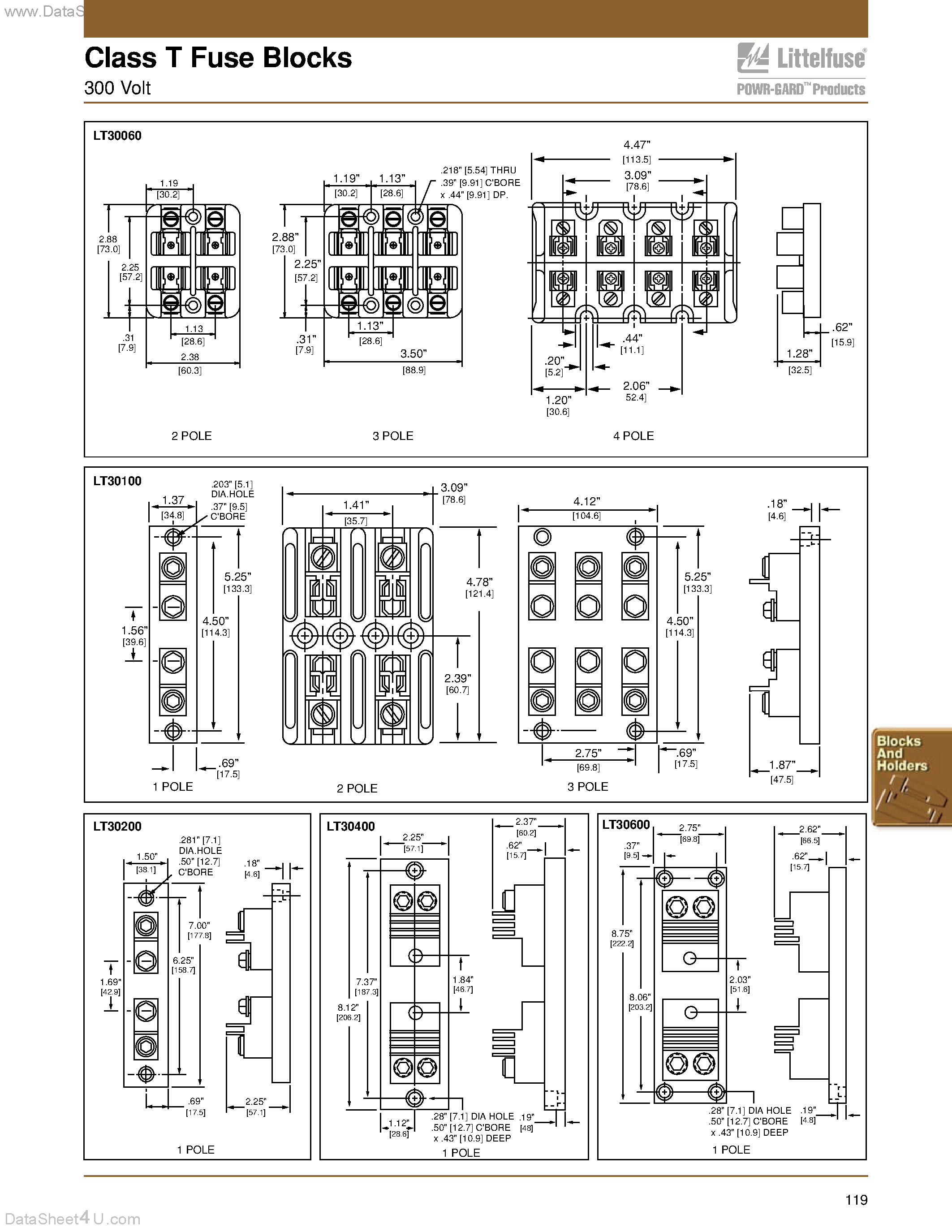 Datasheet LT60030-x page 2 Datasheet LT60030-x - Class T Fuse Blocks page 2