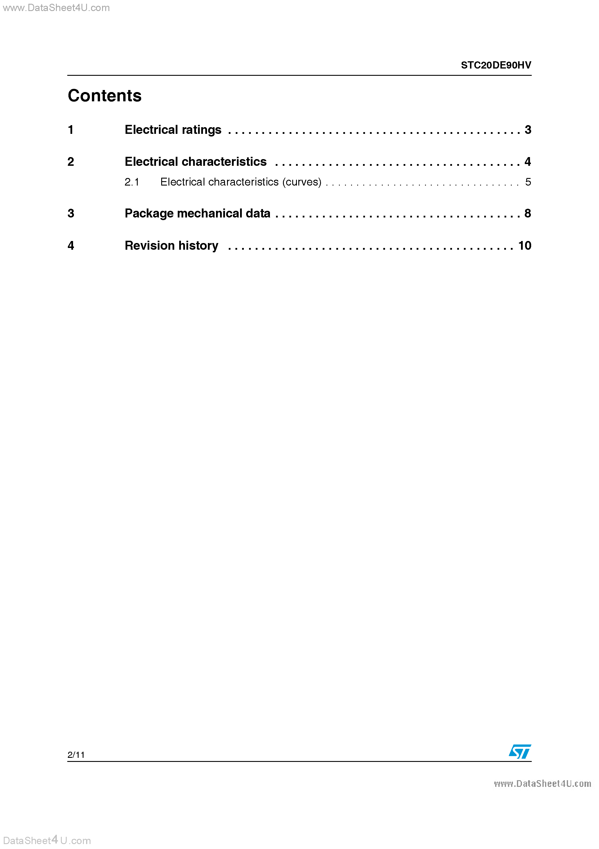 Datasheet STC20DE90HV page 2 Datasheet STC20DE90HV - Hybrid Emitter Switched Bipolar Transistor page 2