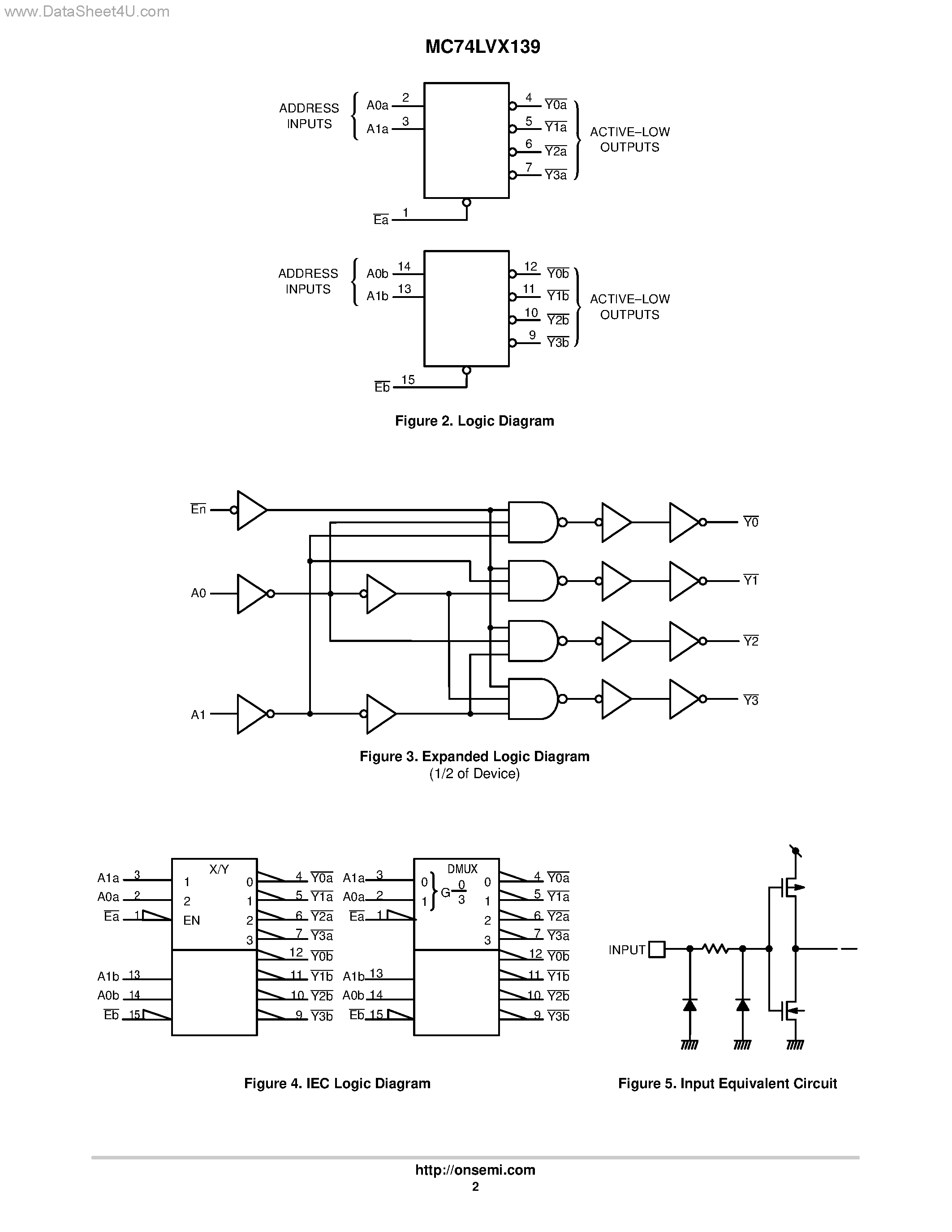 Datasheet MC74LVX139 - Dual 2-to-4 Decoder/ Demultiplexer page 2