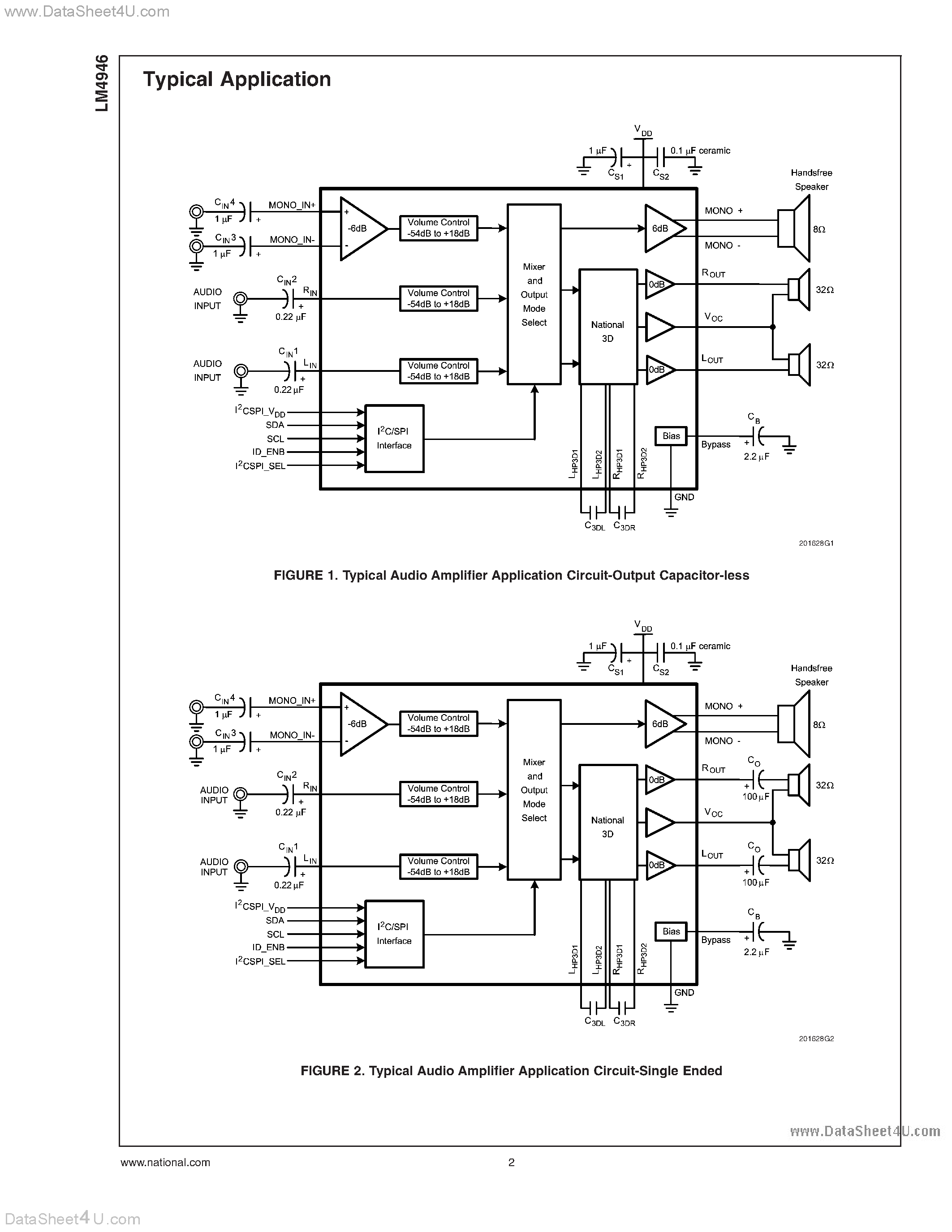 Datasheet LM4946 - Output Capacitor Less Audio Subsystem page 2