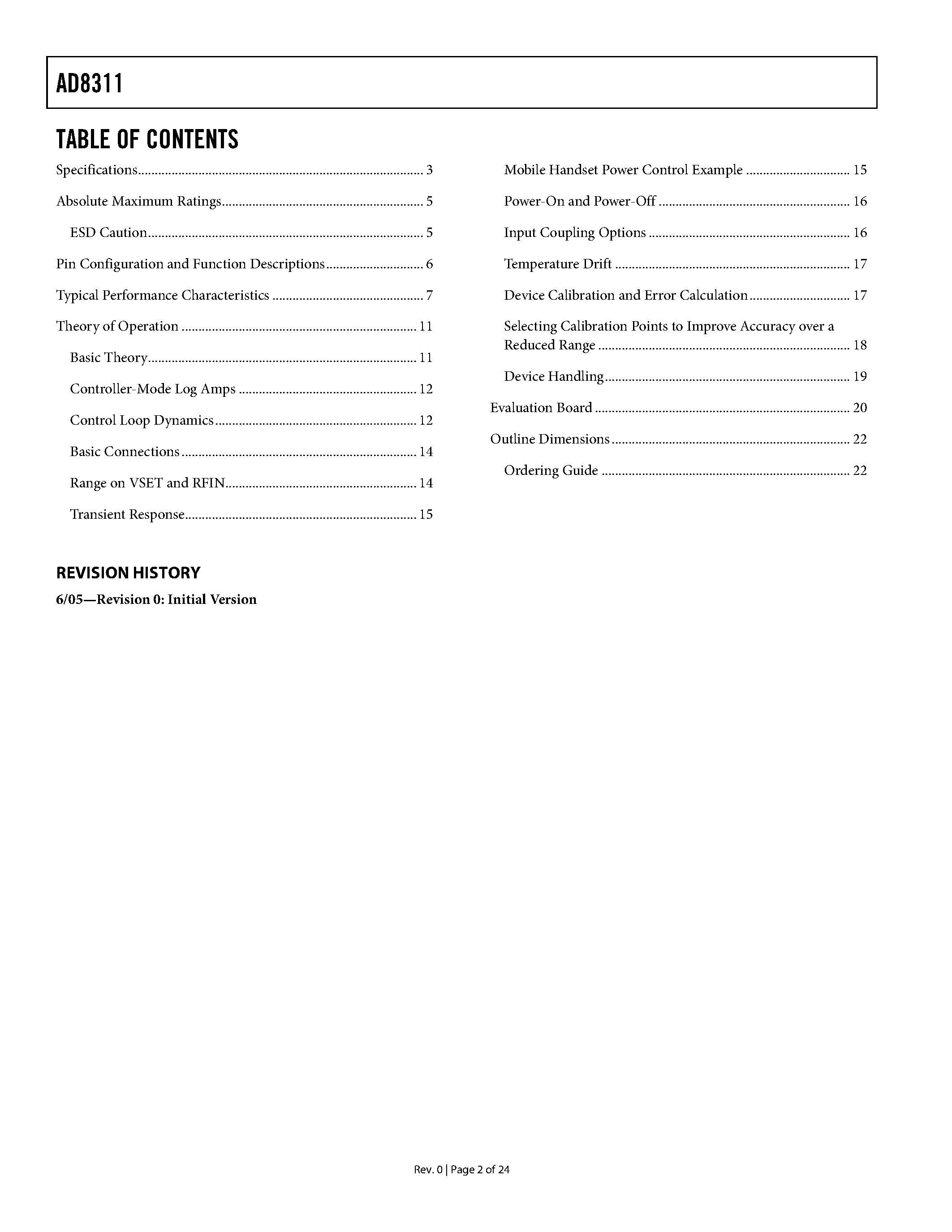 Datasheet AD8311 - GSM PA Controller page 2