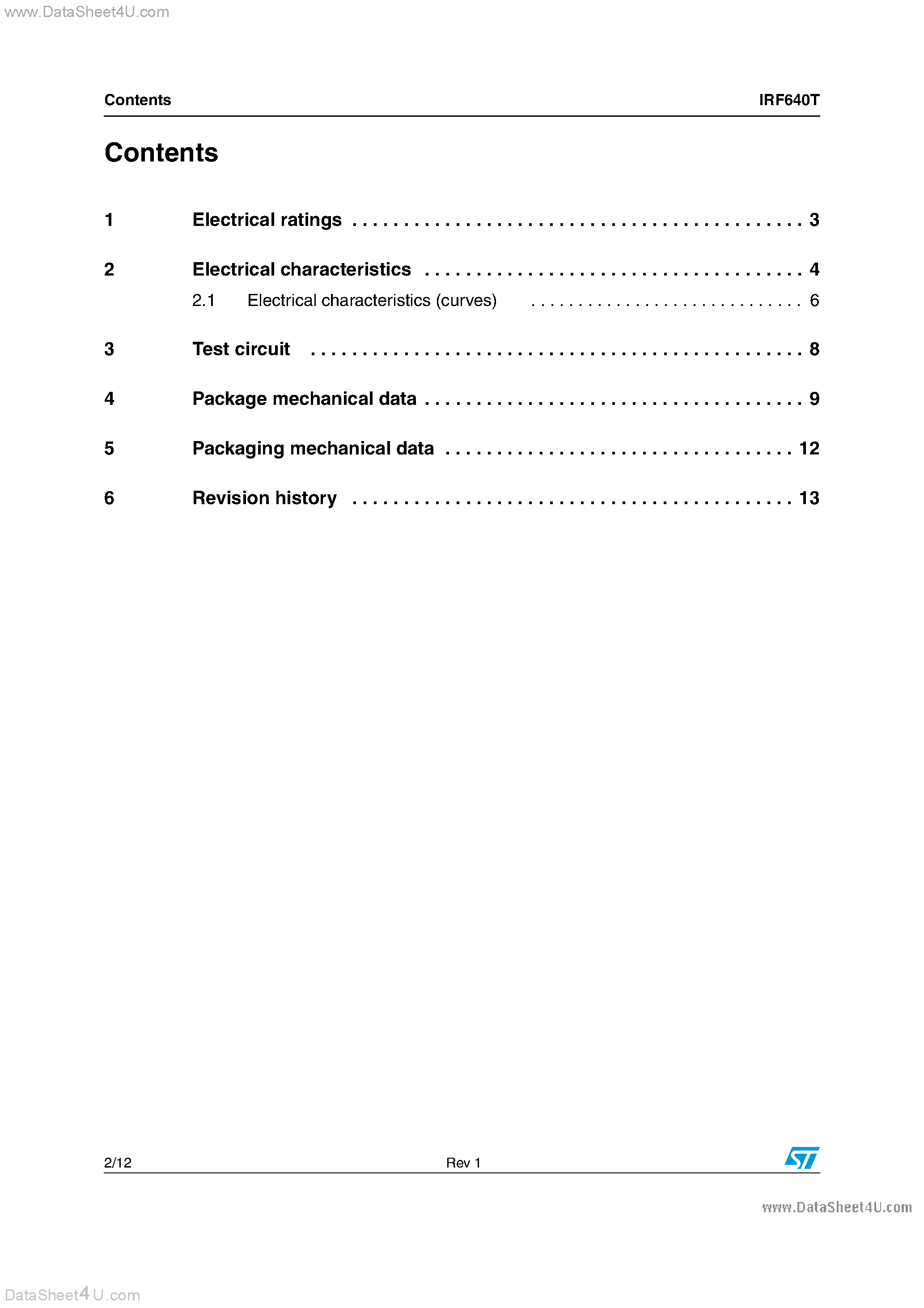 Datasheet IRF640T - N-CHANNEL POWER MOSFETS page 2