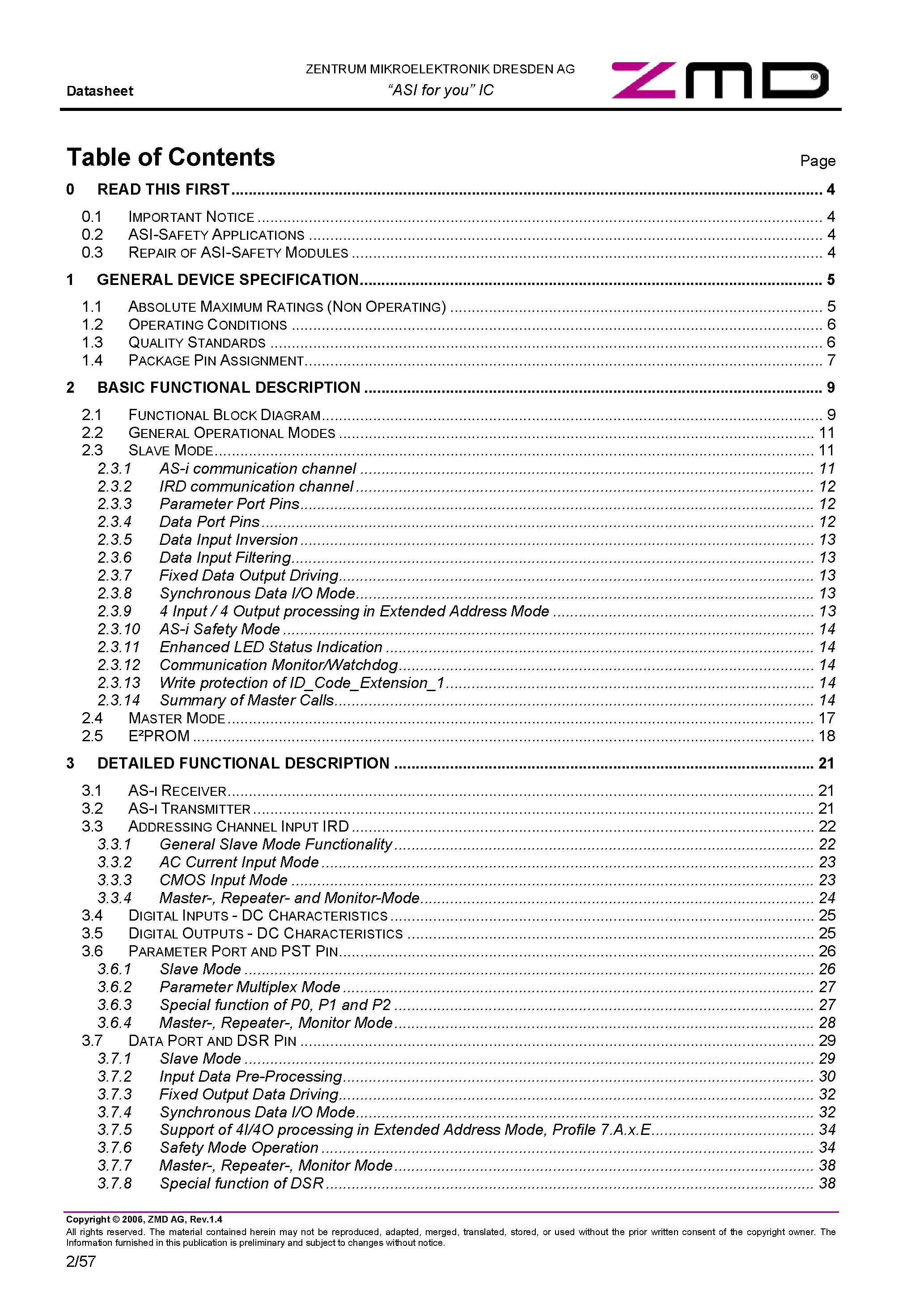 Даташит на микросхему ASI4U страница 2 Даташит ASI4U - Universal Actuator-Sensor Interface IC страница 2