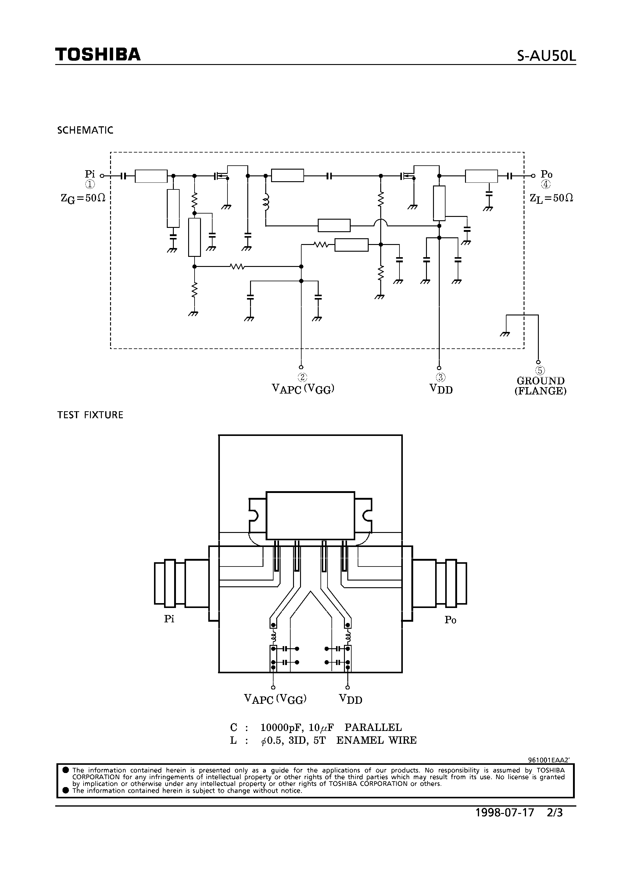 Datasheet S-AU50L - UHF BAND FM POWER AMPLIFIER MODULE HAND-HELD TRANSCEIVER page 2