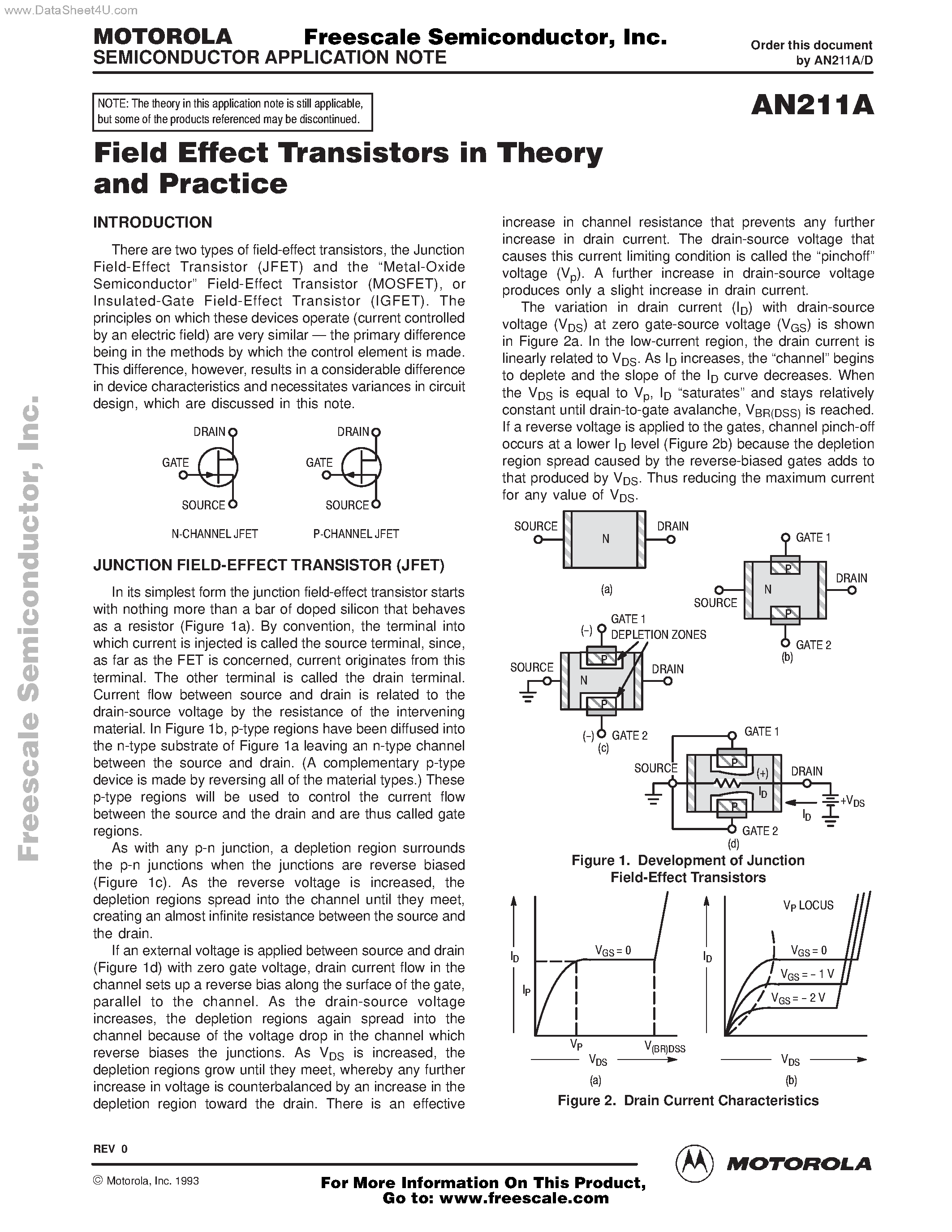 Даташит AN211A - FIFELD EFFECT TRANSISTORS страница 1