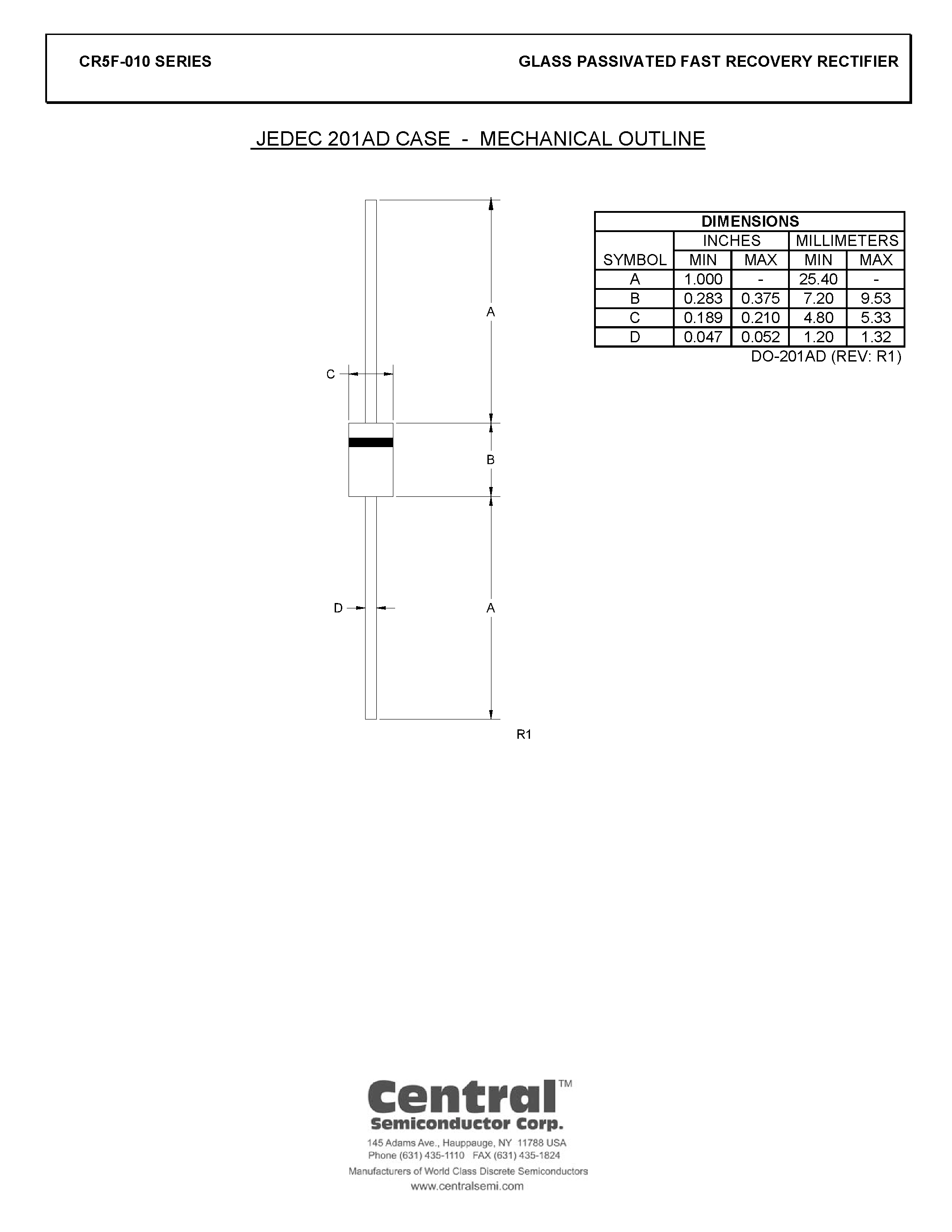 Datasheet CR5F-010 page 2 Datasheet CR5F-010 - GLASS PASSIVATED JUNCTION FAST RECOVERY RECTIFIER page 2