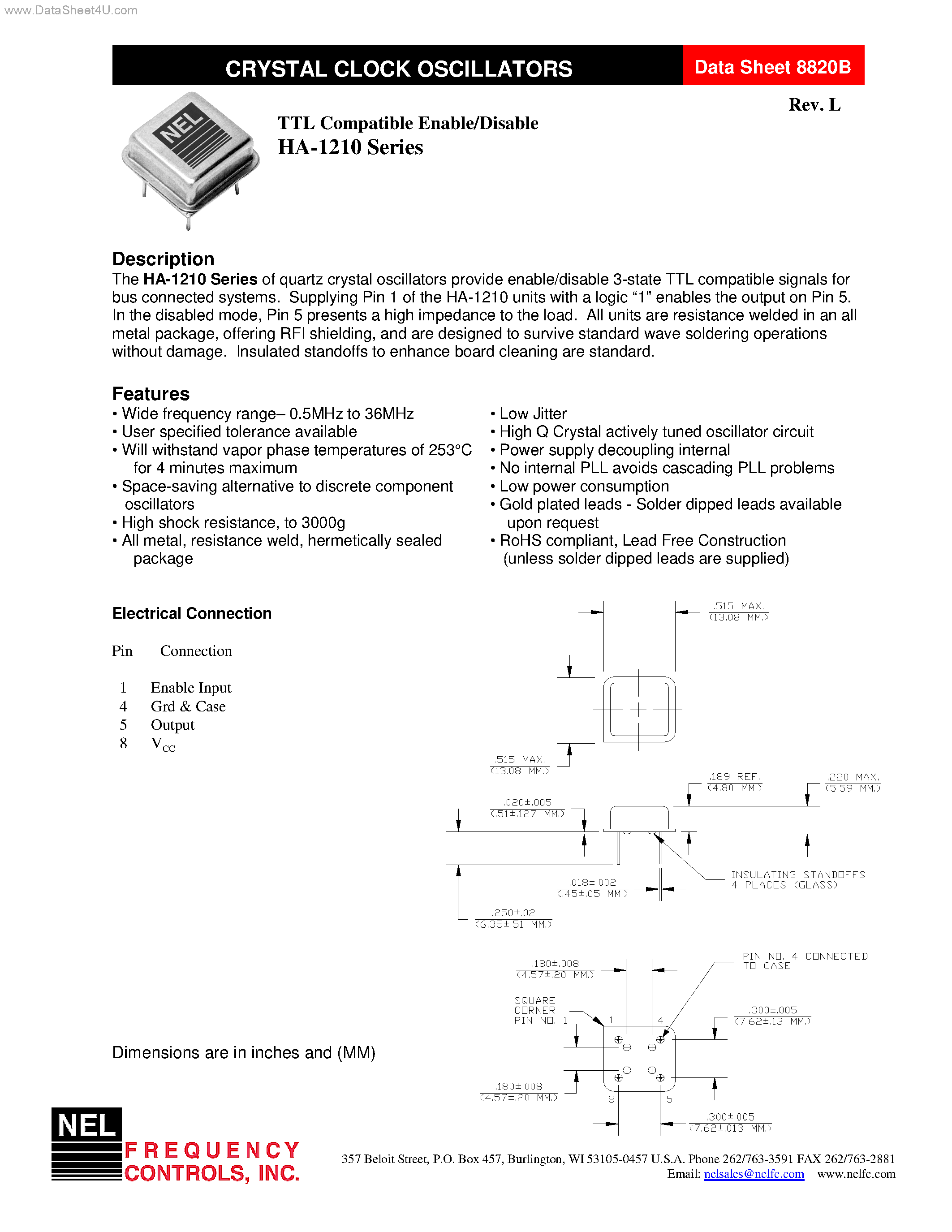 Datasheet HA-1210 - TTL Compatible Enable/Disable page 1