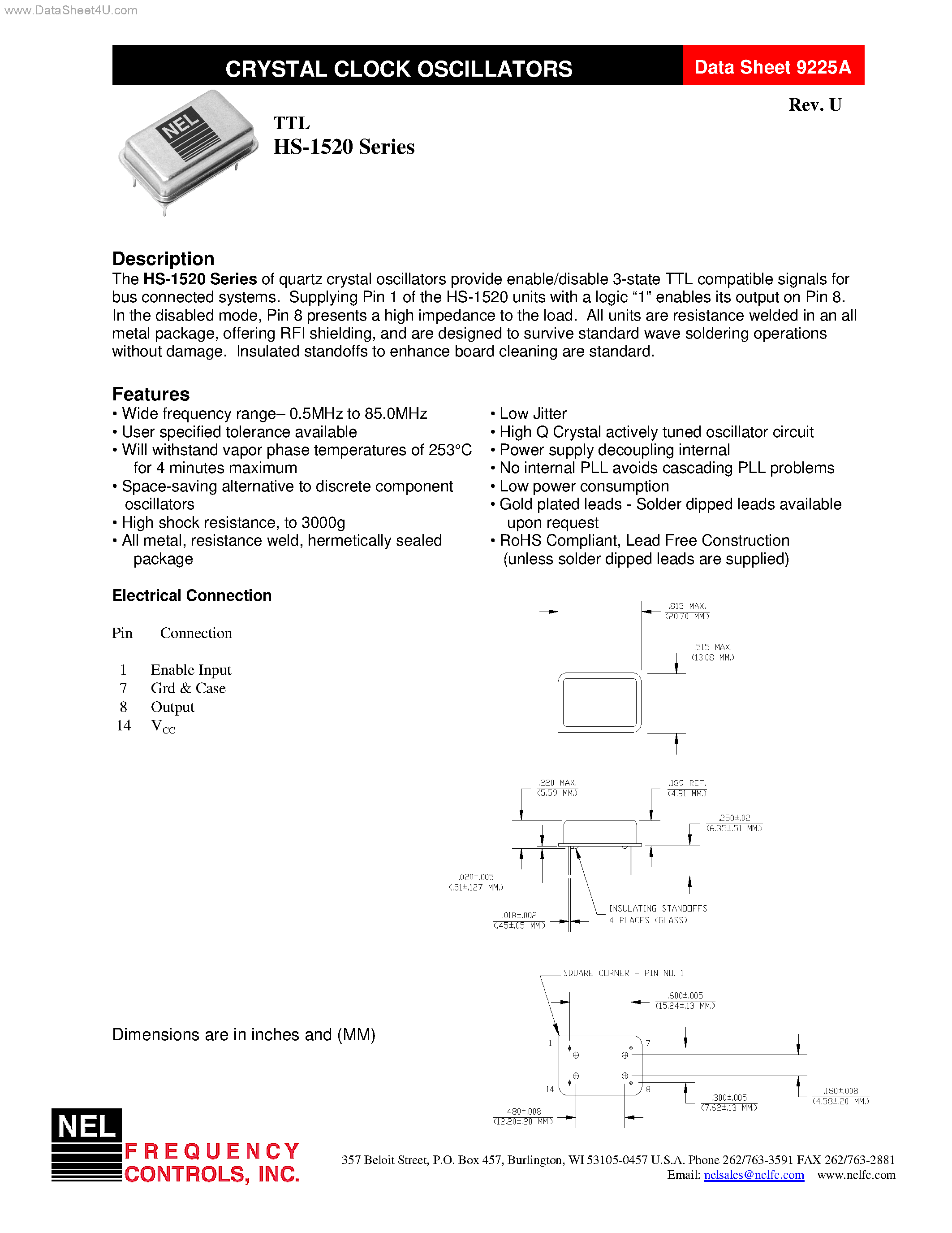 Datasheet HS-1520 - TTL page 1