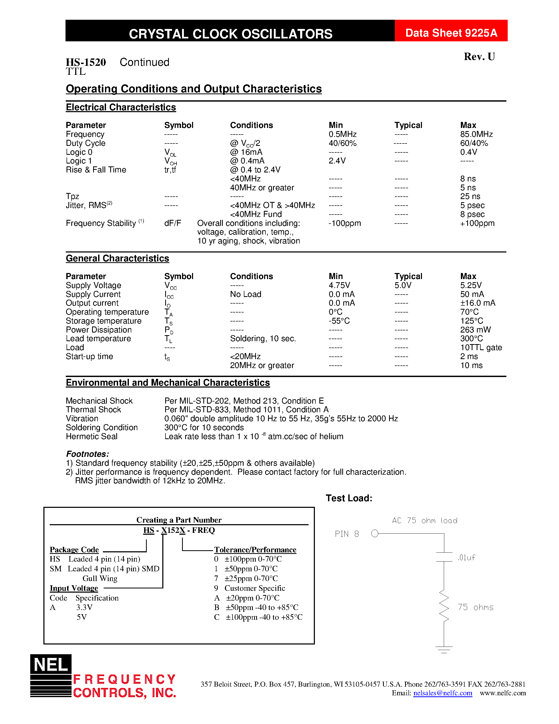 Datasheet HS-1520 - TTL page 2
