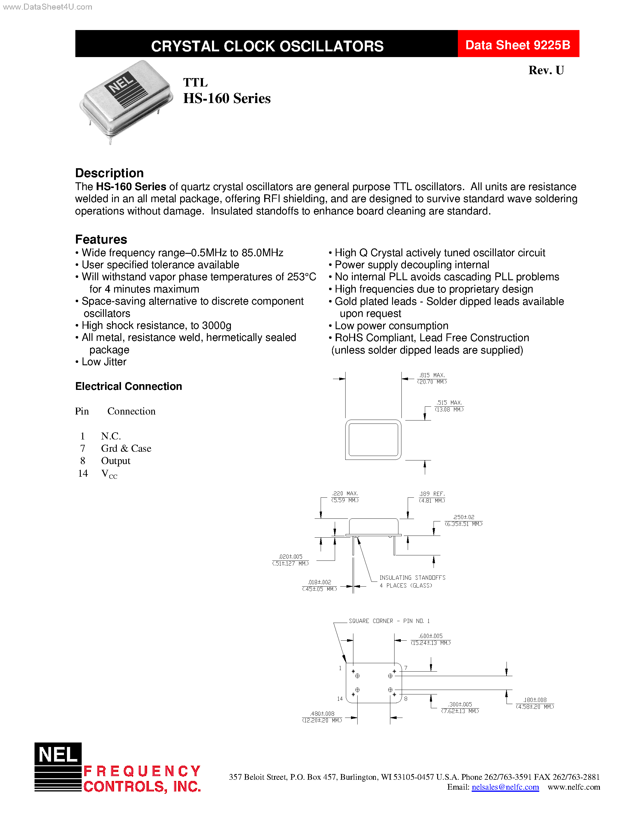 Datasheet HS-160 - TTL page 1