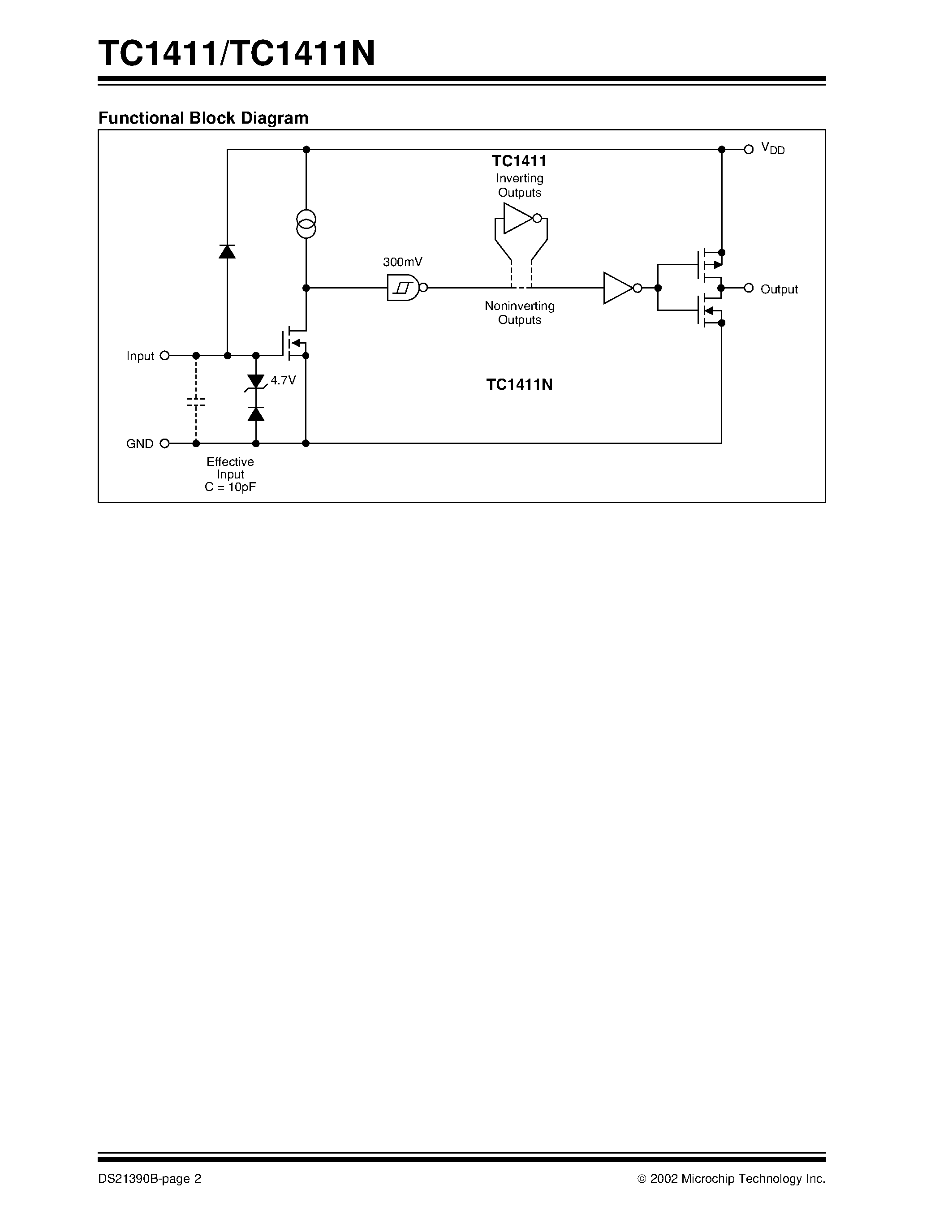 Datasheet TC1411 page 2 Datasheet TC1411 - High-Speed MOSFET Drivers page 2