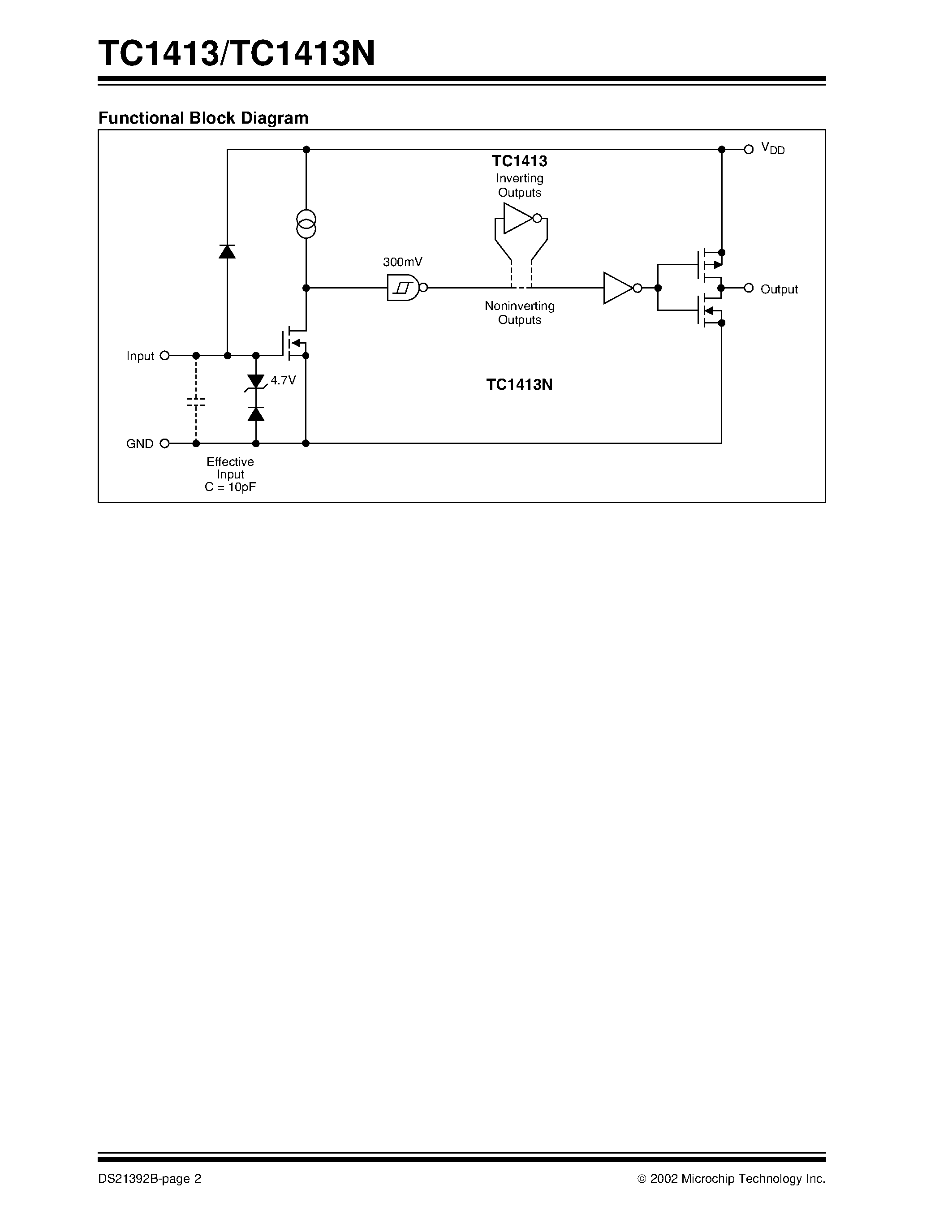 Datasheet TC1413 page 2 Datasheet TC1413 - High-Speed MOSFET Drivers page 2