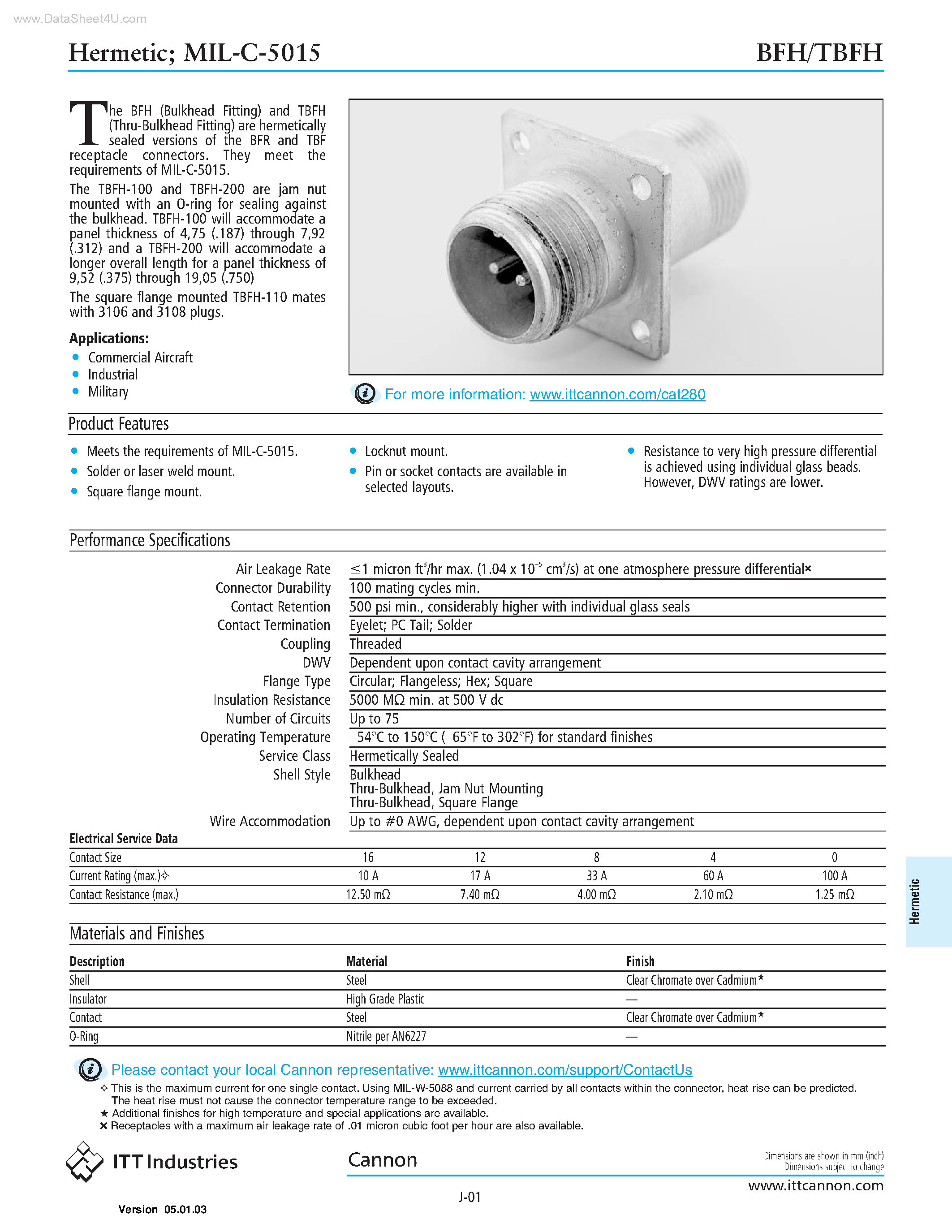 Даташит на микросхему BFH страница 1 Даташит BFH - Hermetically sealed versions of the BFR and TBF receptacle connectors страница 1