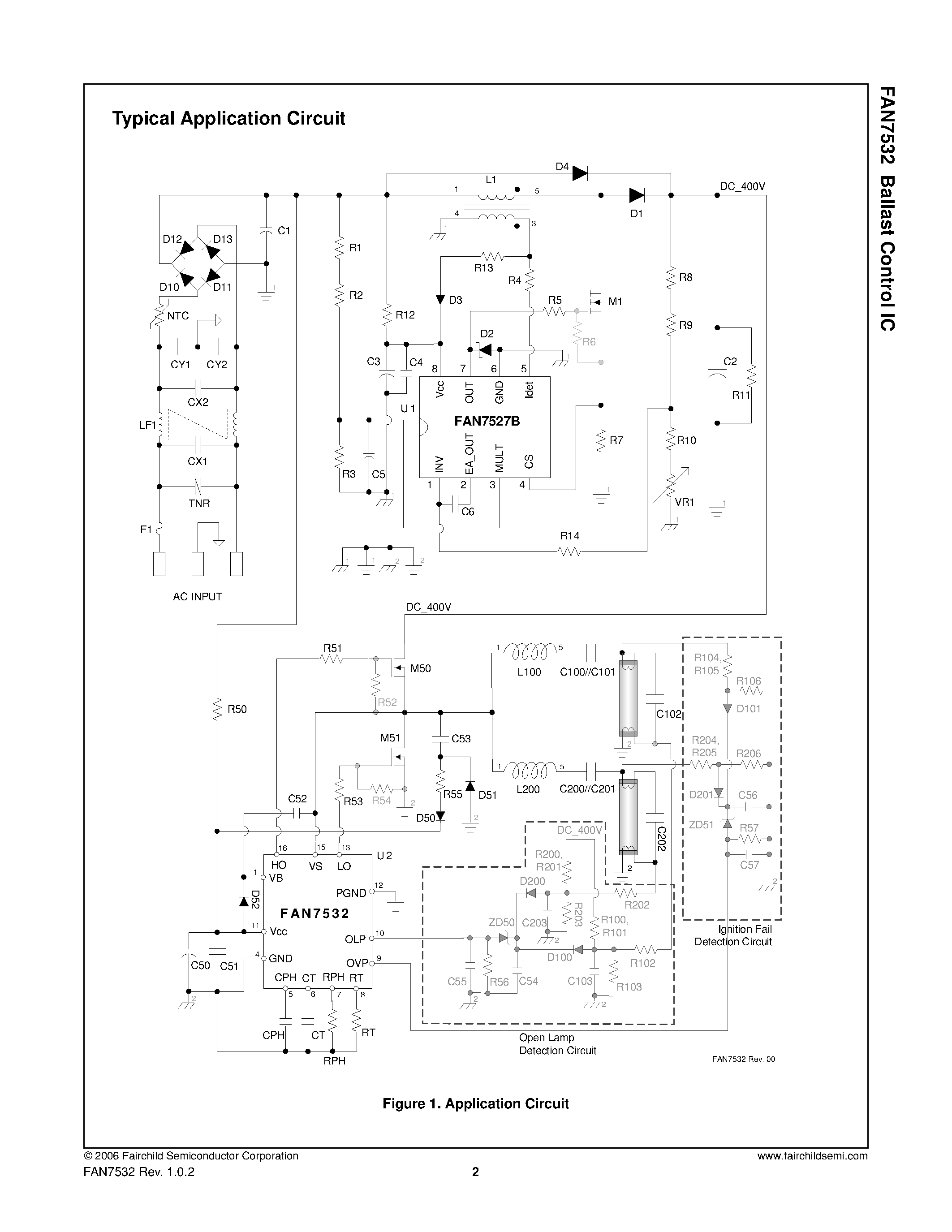Даташит FAN7532 - Ballast Control IC страница 2