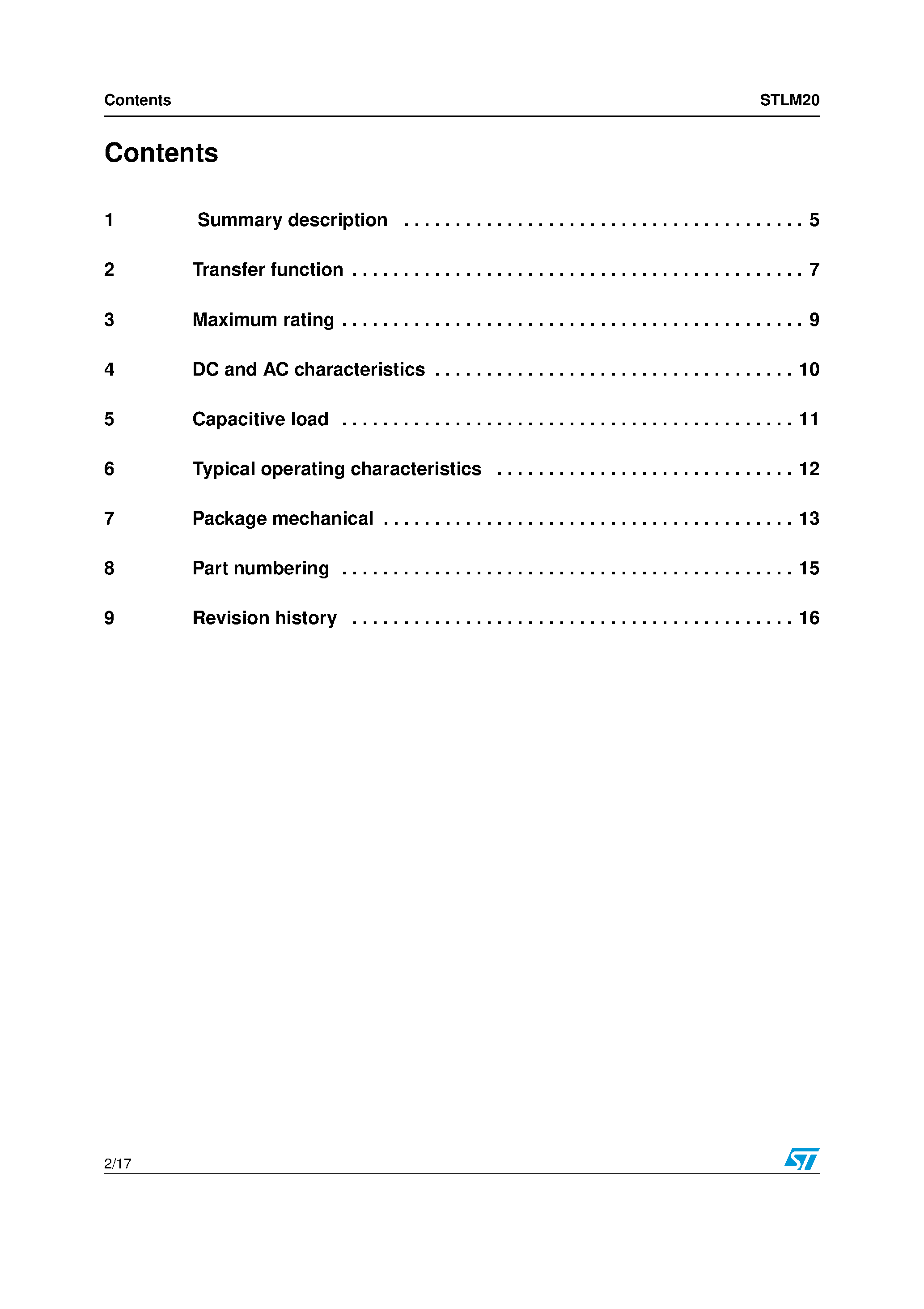 Datasheet STLM20 - Ultra-low Current 2.4V precision analog temperature sensor page 2