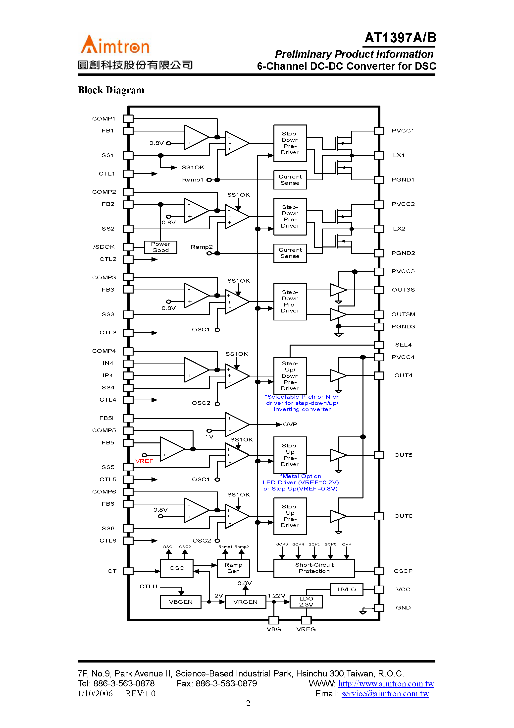 Datasheet AT1397A - 6-Channel DC-DC Converter page 2