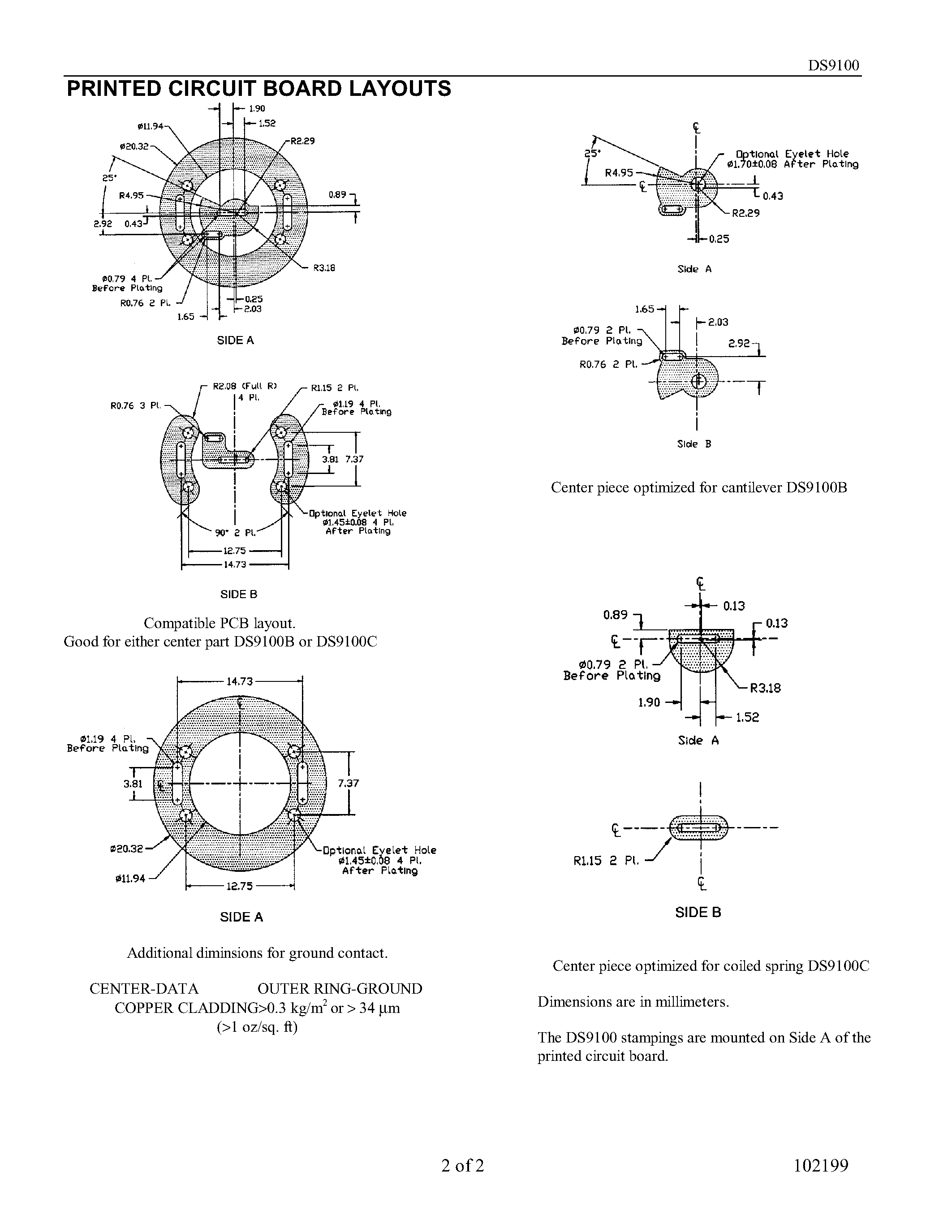 Datasheet DS9100 - Touch and Hold Probe Stampings page 2