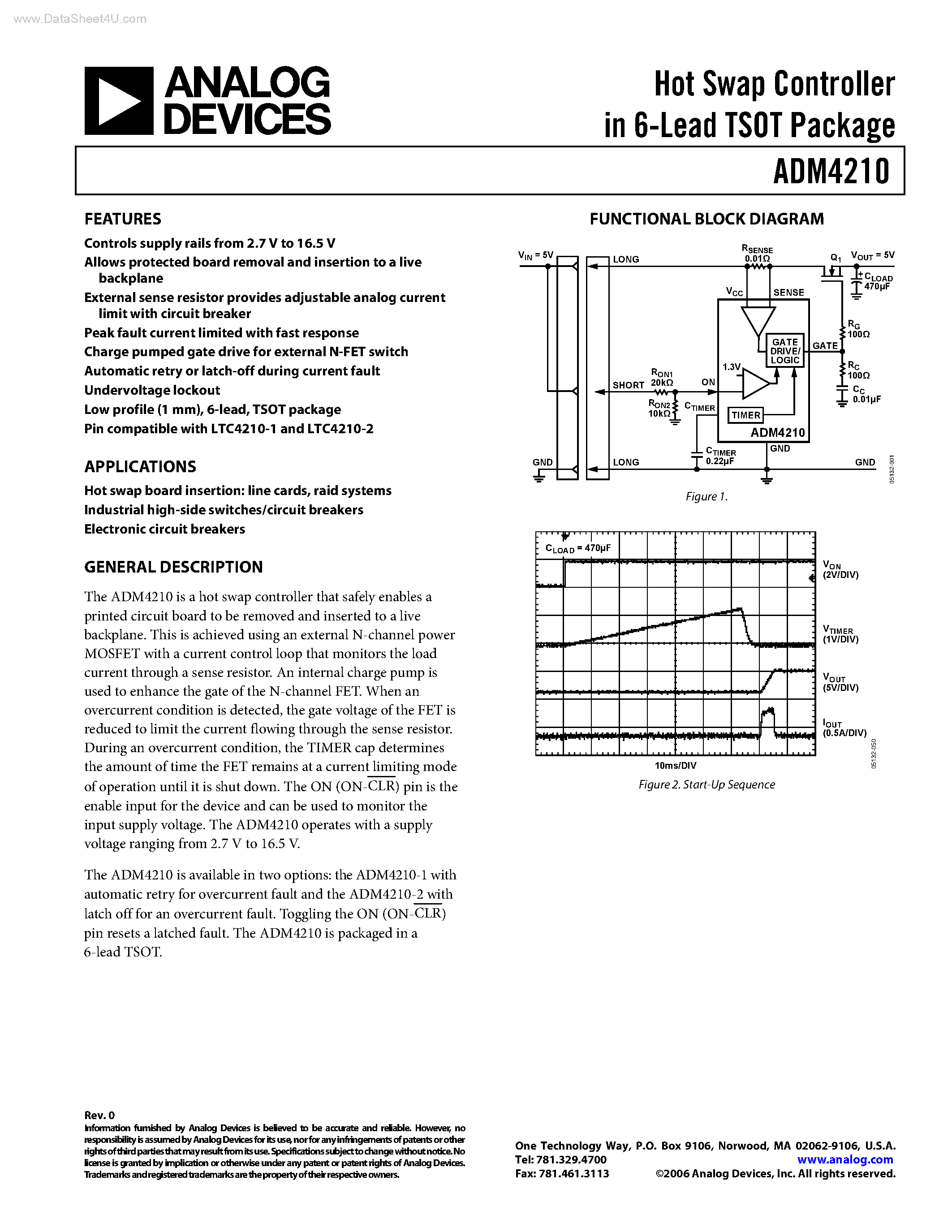 Datasheet ADM4210 - Hot Swap Controller page 1
