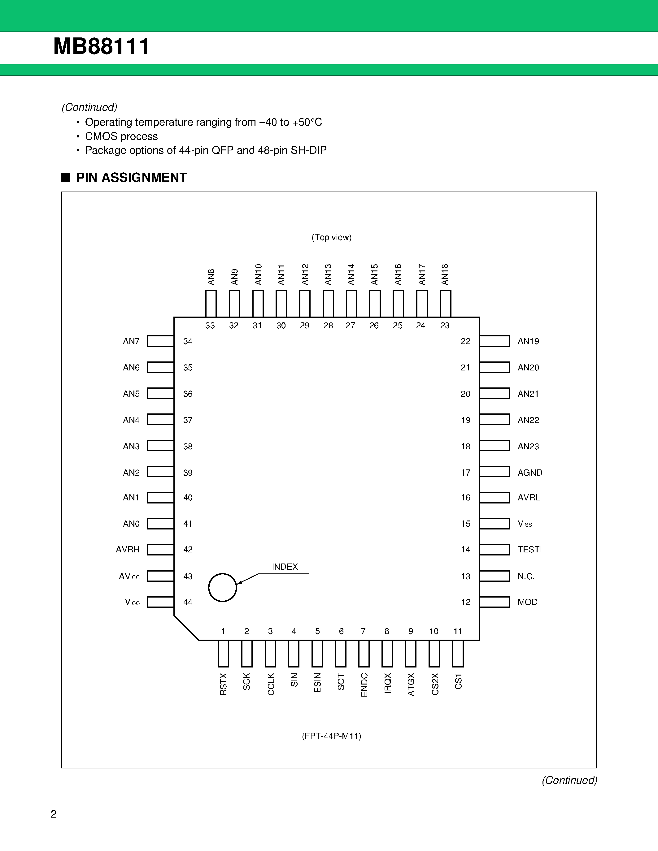 Даташит на микросхему MB88111 страница 2 Даташит MB88111 - A/D Converter страница 2