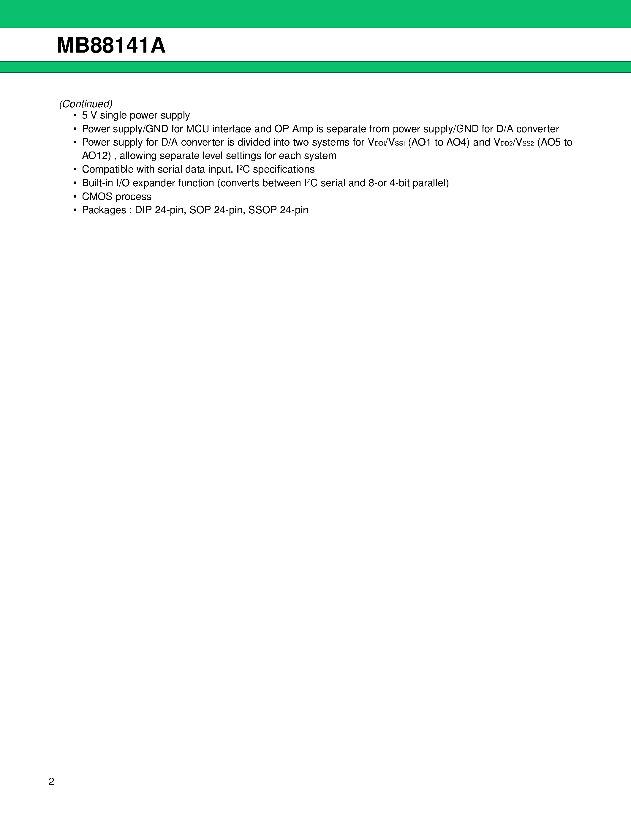 Даташит MB88141A - A/D Converter страница 2