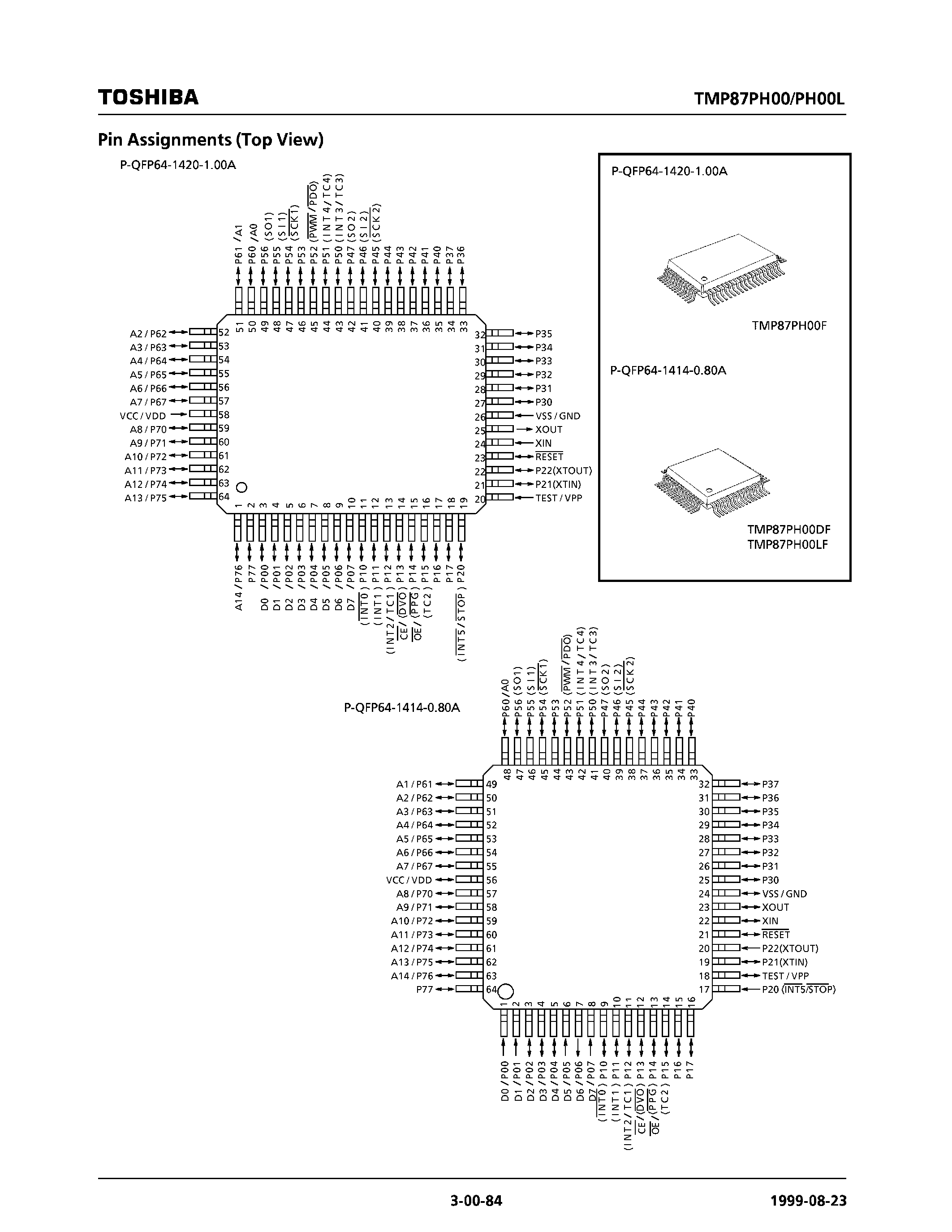Datasheet TMP87H00DF - CMOS 8-BIT MICROCONTROLLER page 2