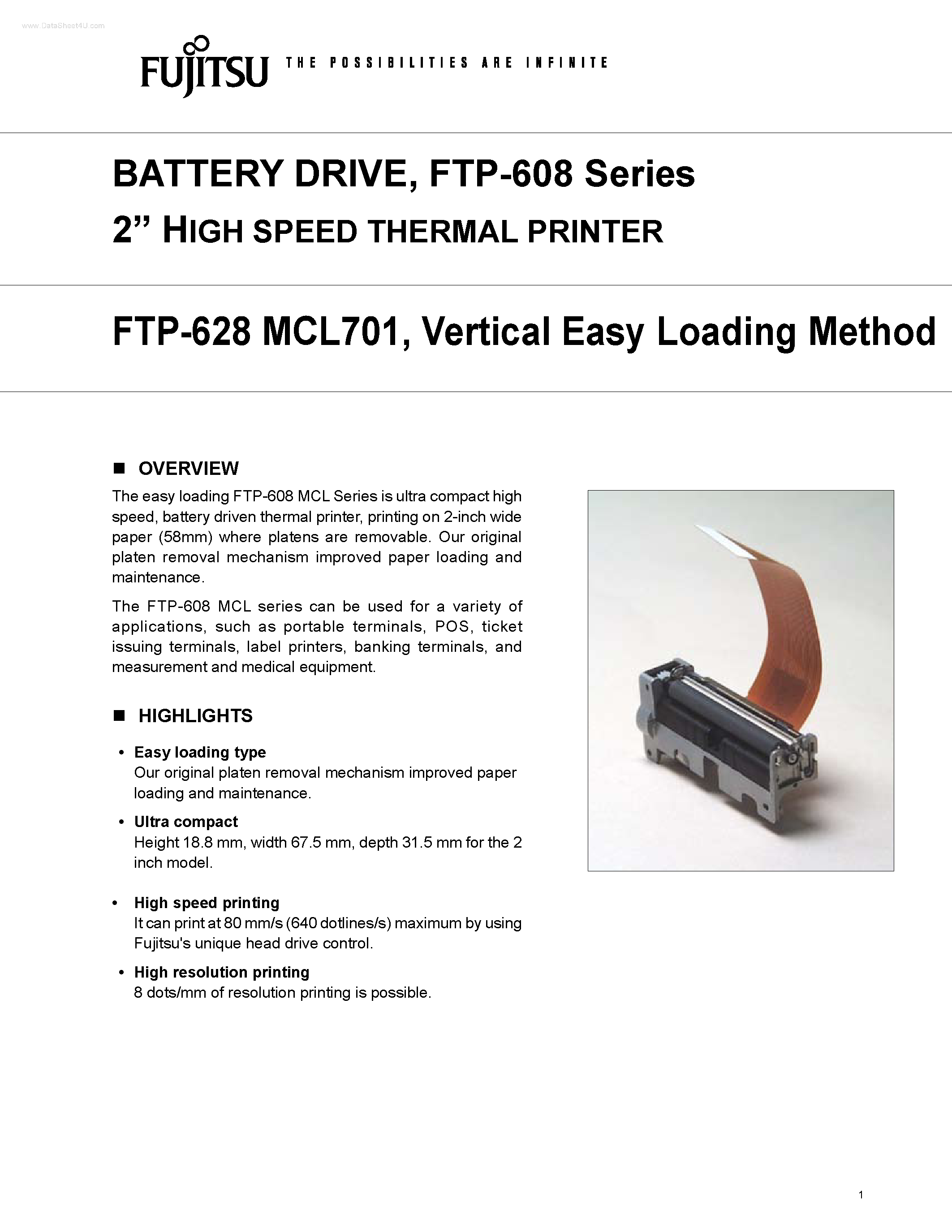 Datasheet FTP-628MCL701 - BATTERY DRIVER page 1
