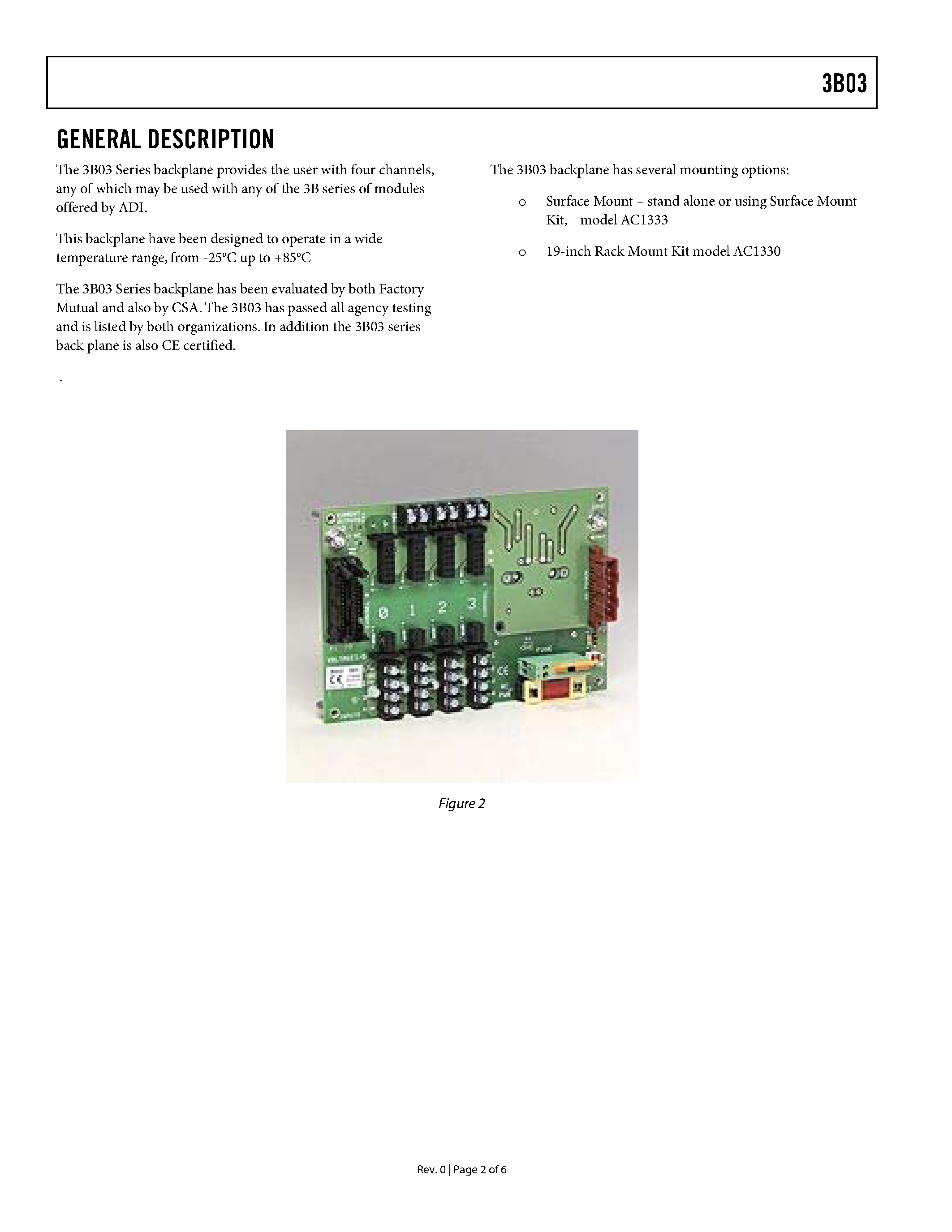 Datasheet 3B03 - 3B Series 4 Channel Backplane page 2