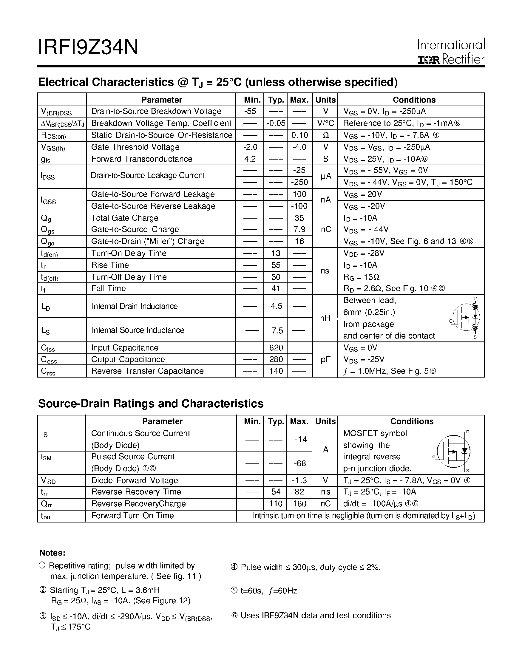 Datasheet IRFI9Z34N - HEXFET Power MOSFET page 2
