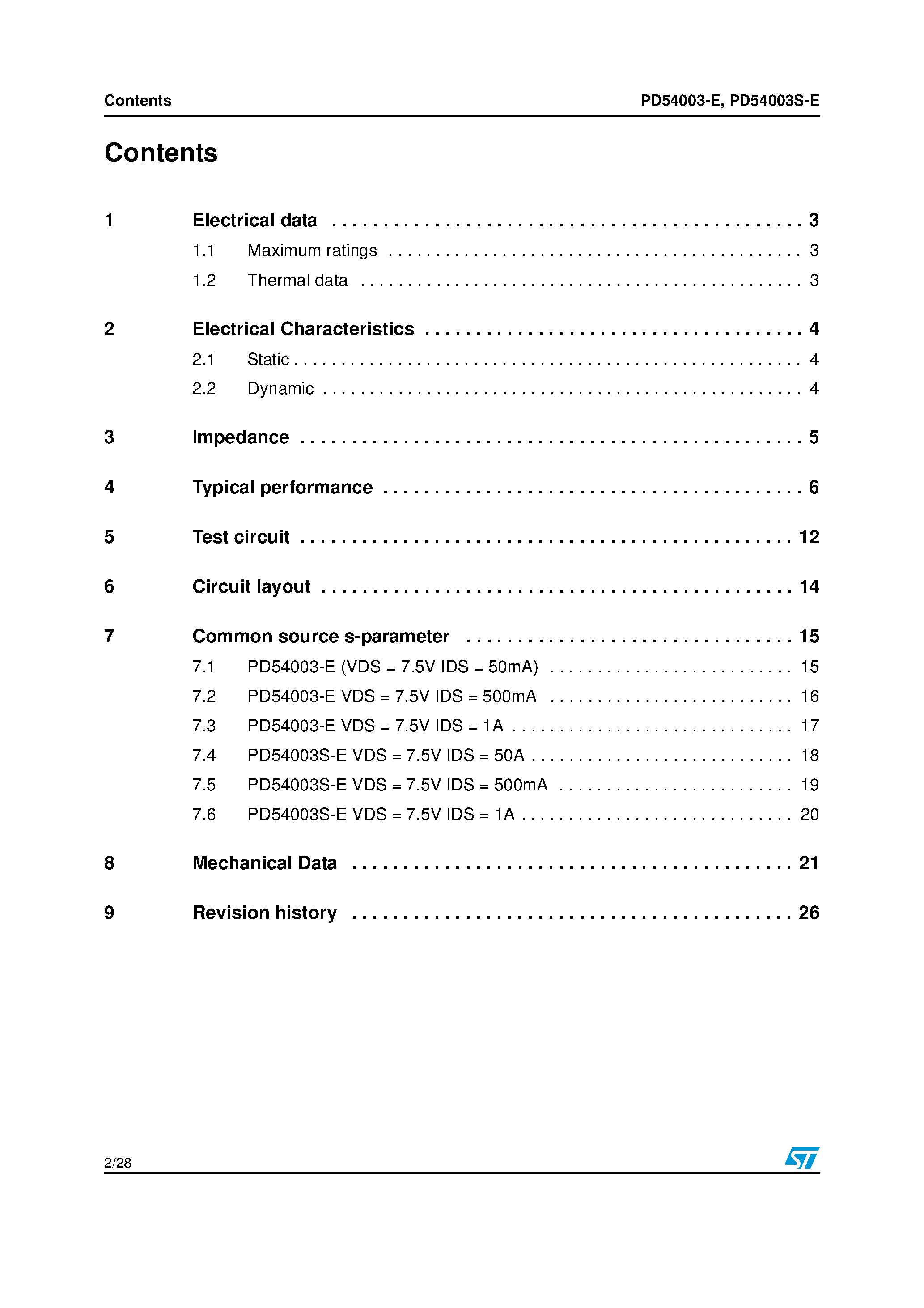 Даташит на микросхему PD54003-E страница 2 Даташит PD54003-E - RF POWER transistor страница 2
