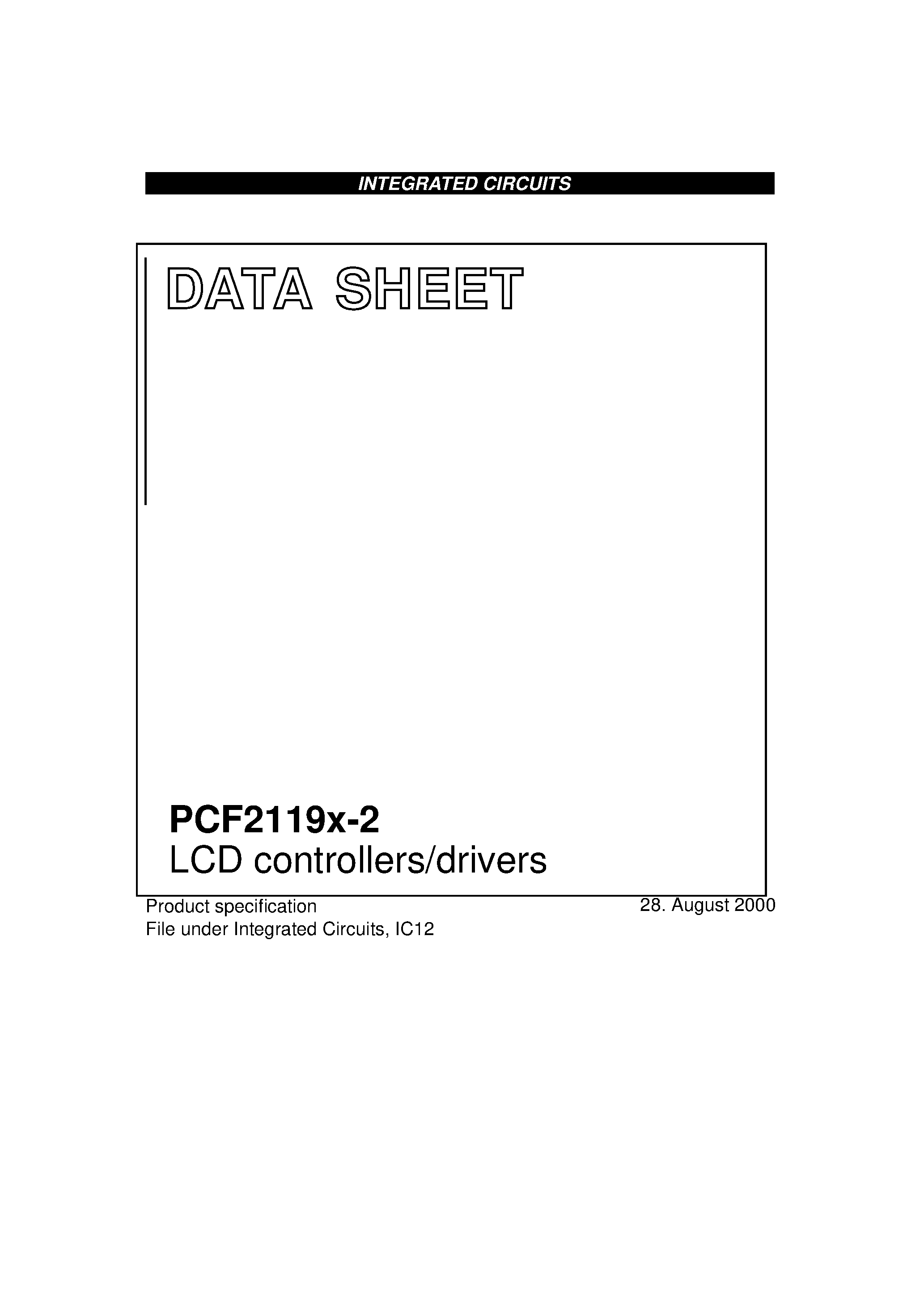 Datasheet PCF2119X-2 - LCD controllers/drivers page 1