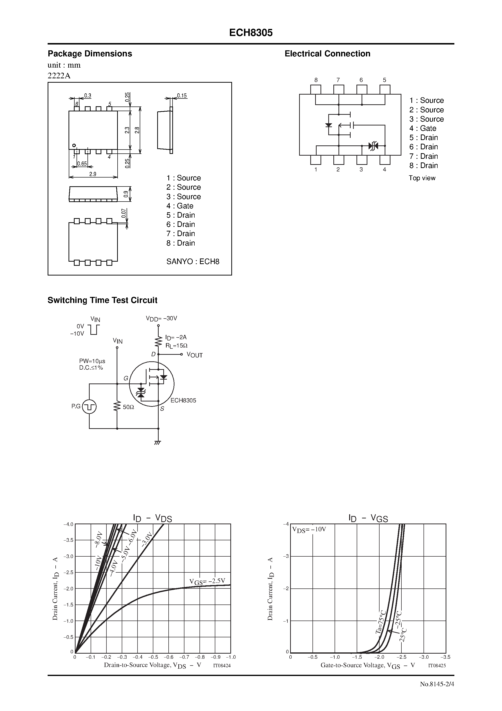 Даташит на микросхему ECH8305 страница 2 Даташит ECH8305 - General-Purpose Switching Device страница 2