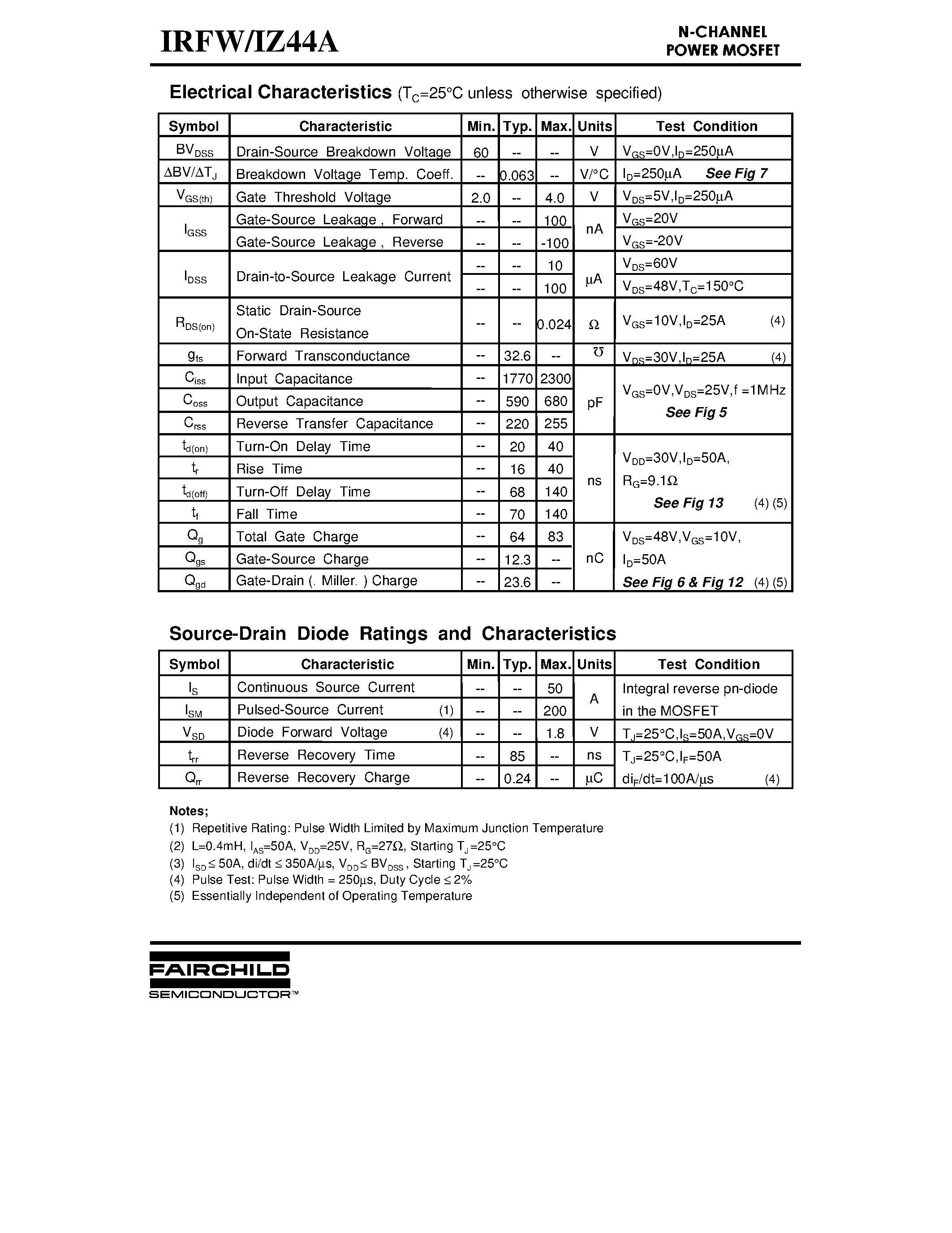 Datasheet IRFIZ44A - Advanced Power MOSFET page 2