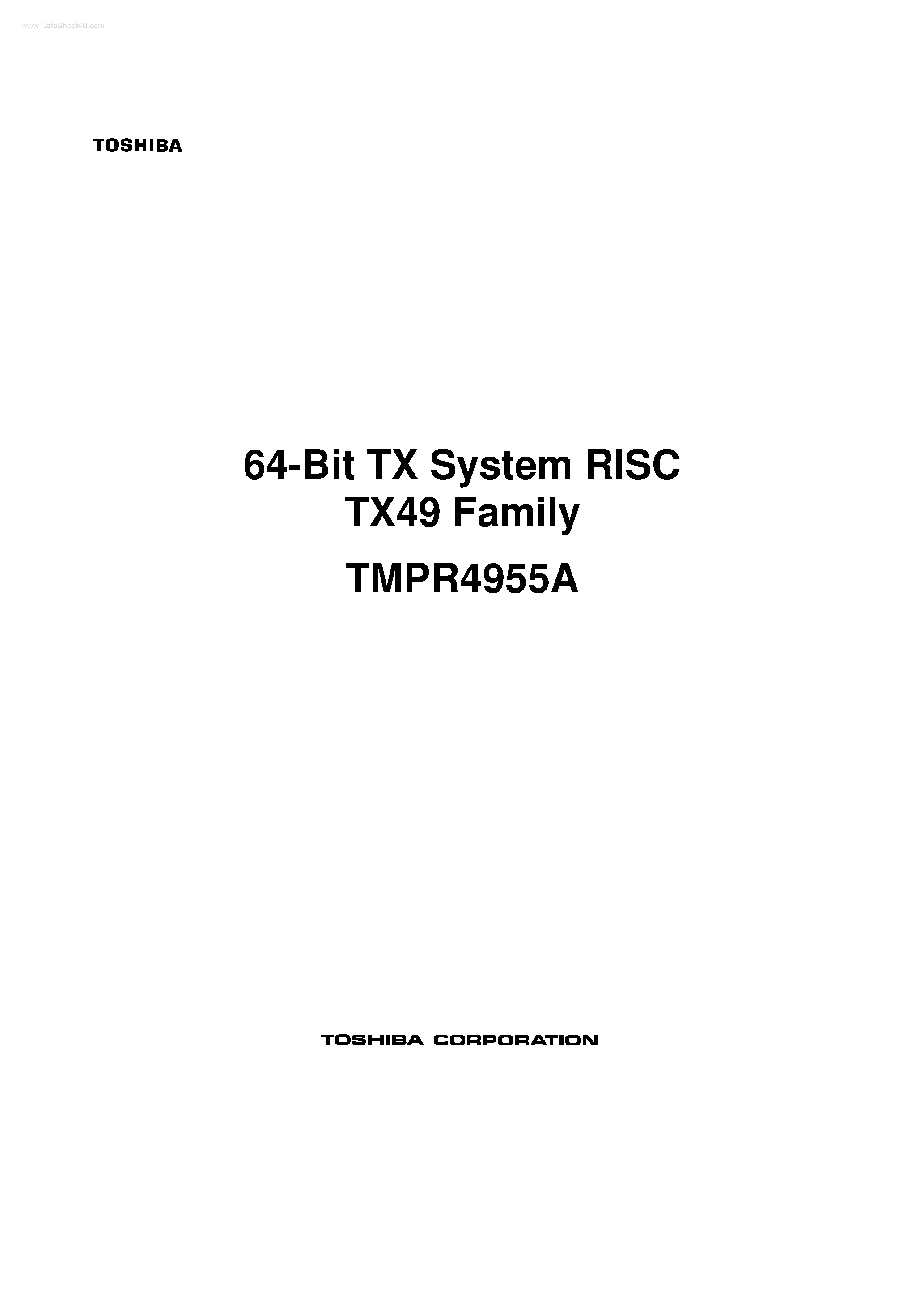 Datasheet TMPR4955A - 64-Bit TX System RISC TX49 Family page 1