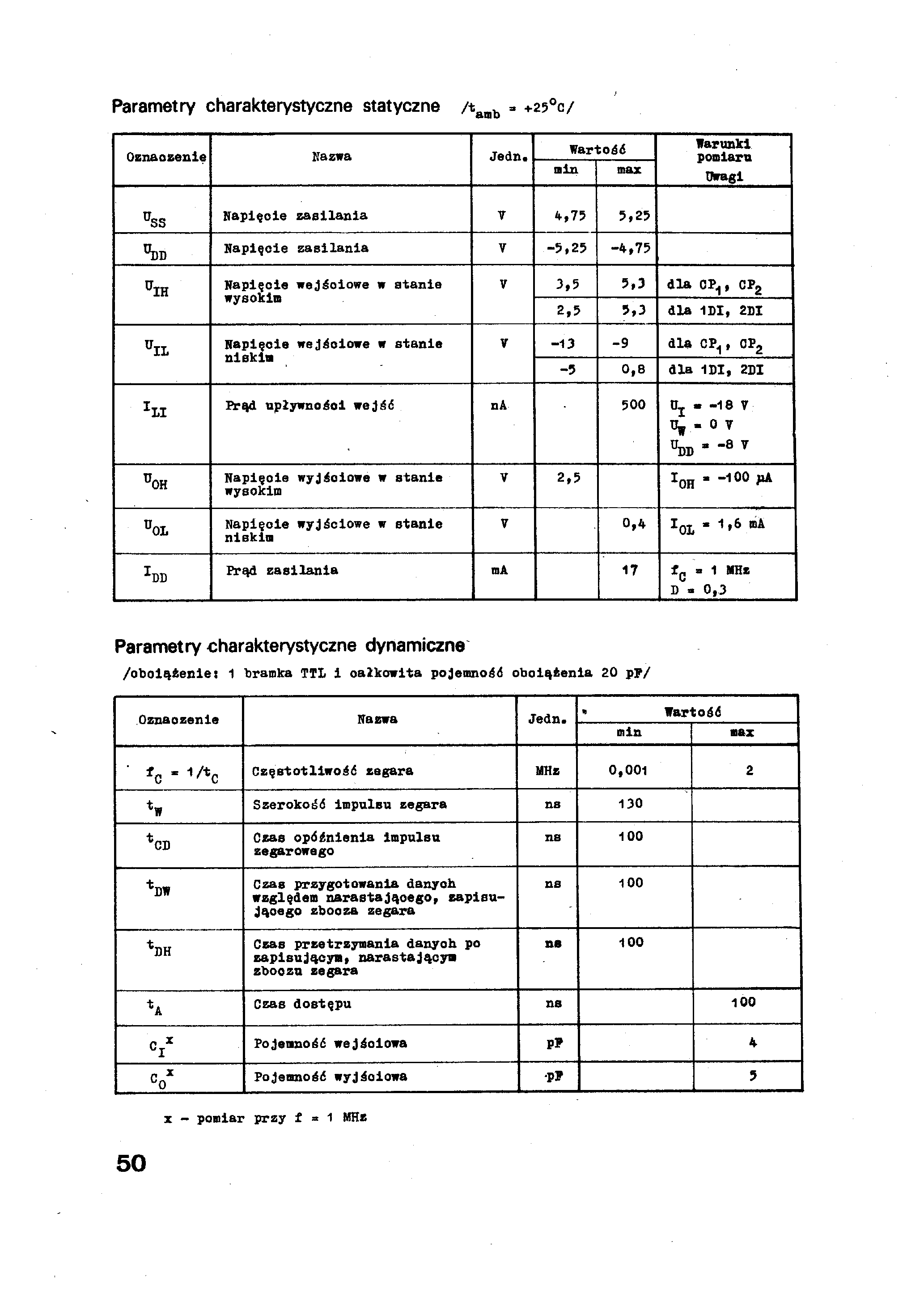 Даташит MCY7506N - DYNAMICZNY REJESTR PRZESUWAJACY O POJEMNOSCI 2 X 100 BITOW страница 2