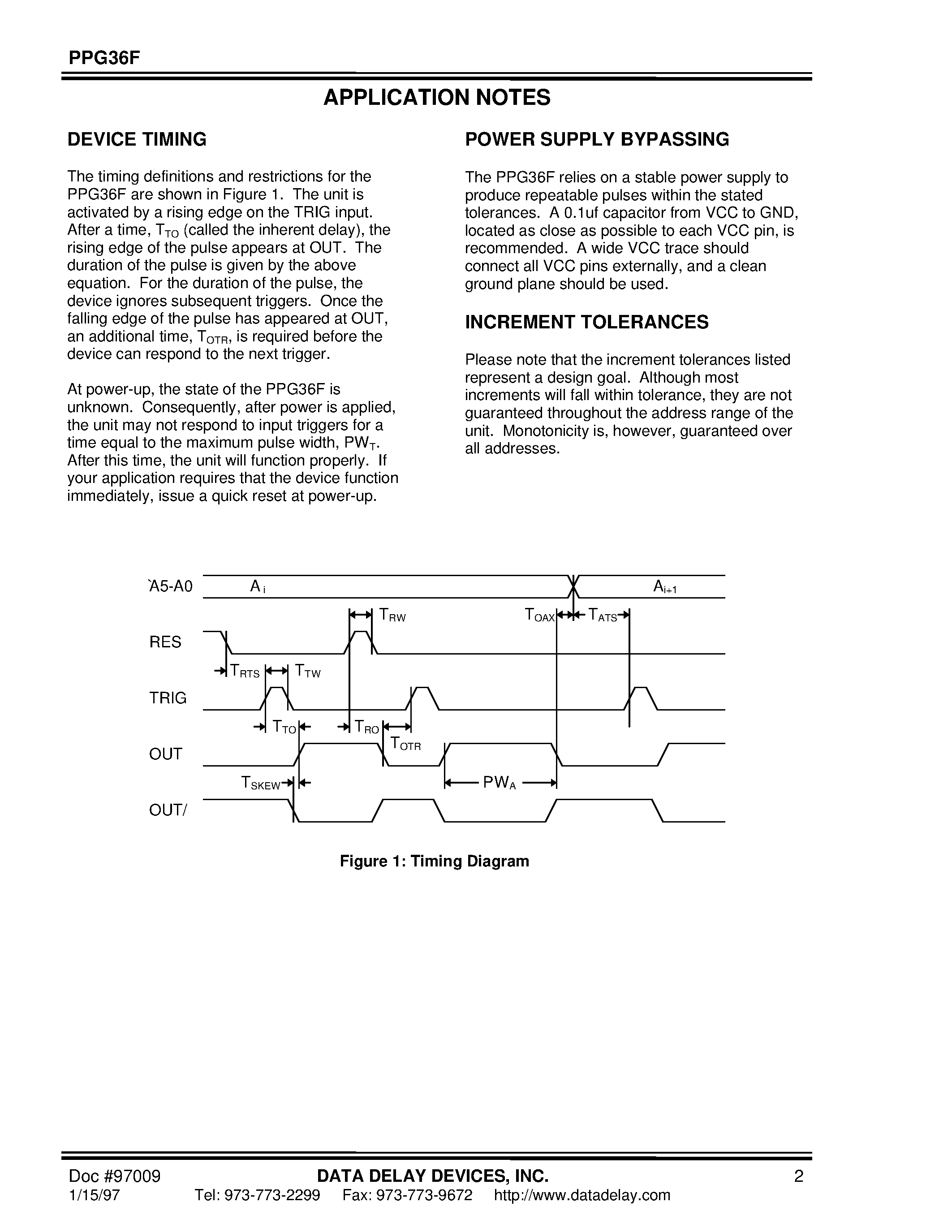 Даташит PPG36F - 6-BIT PROGRAMMABLE PULSE GENERATOR страница 2