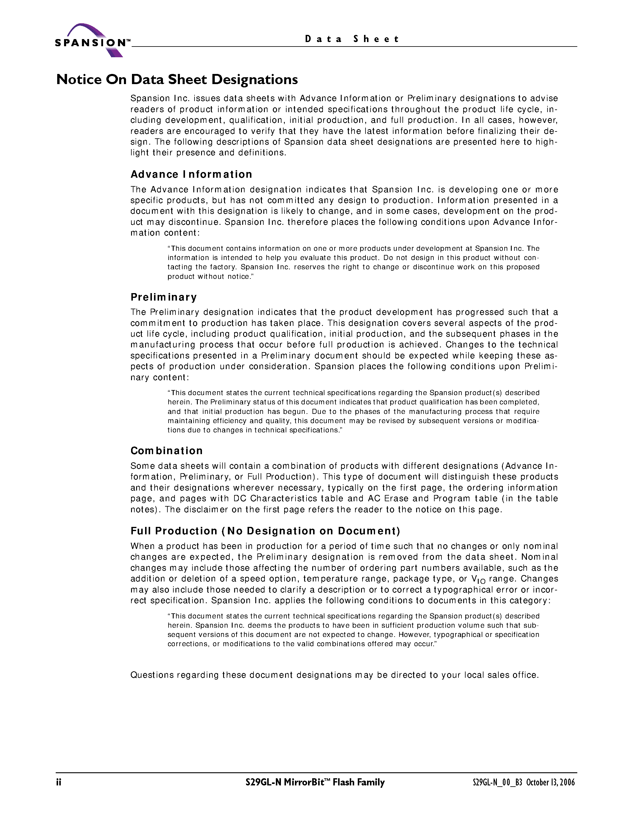 Даташит S29GL-N - Page Mode Flash Memory страница 2