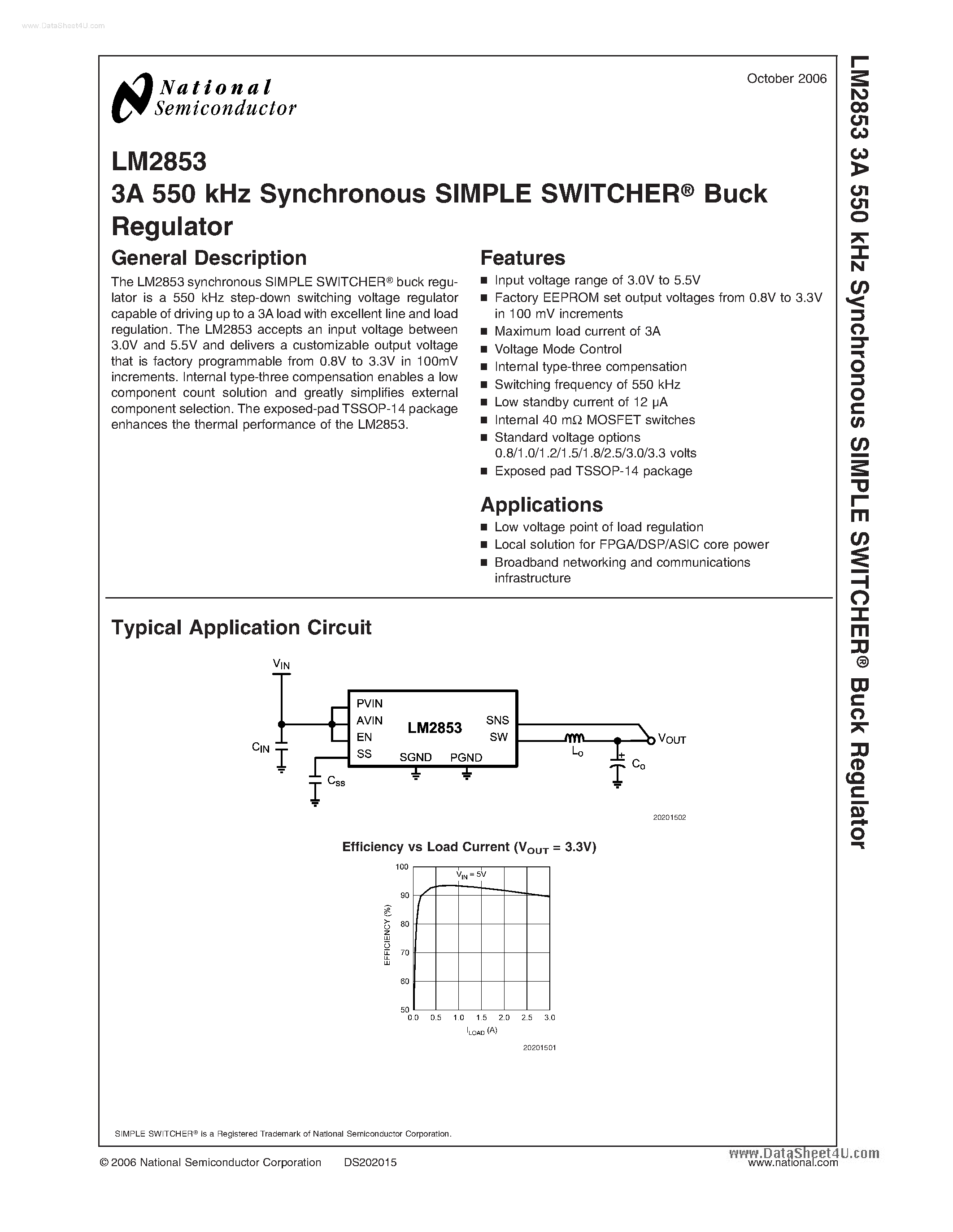 Datasheet LM2853 - synchronous SIMPLE SWITCHER buck regulator page 1