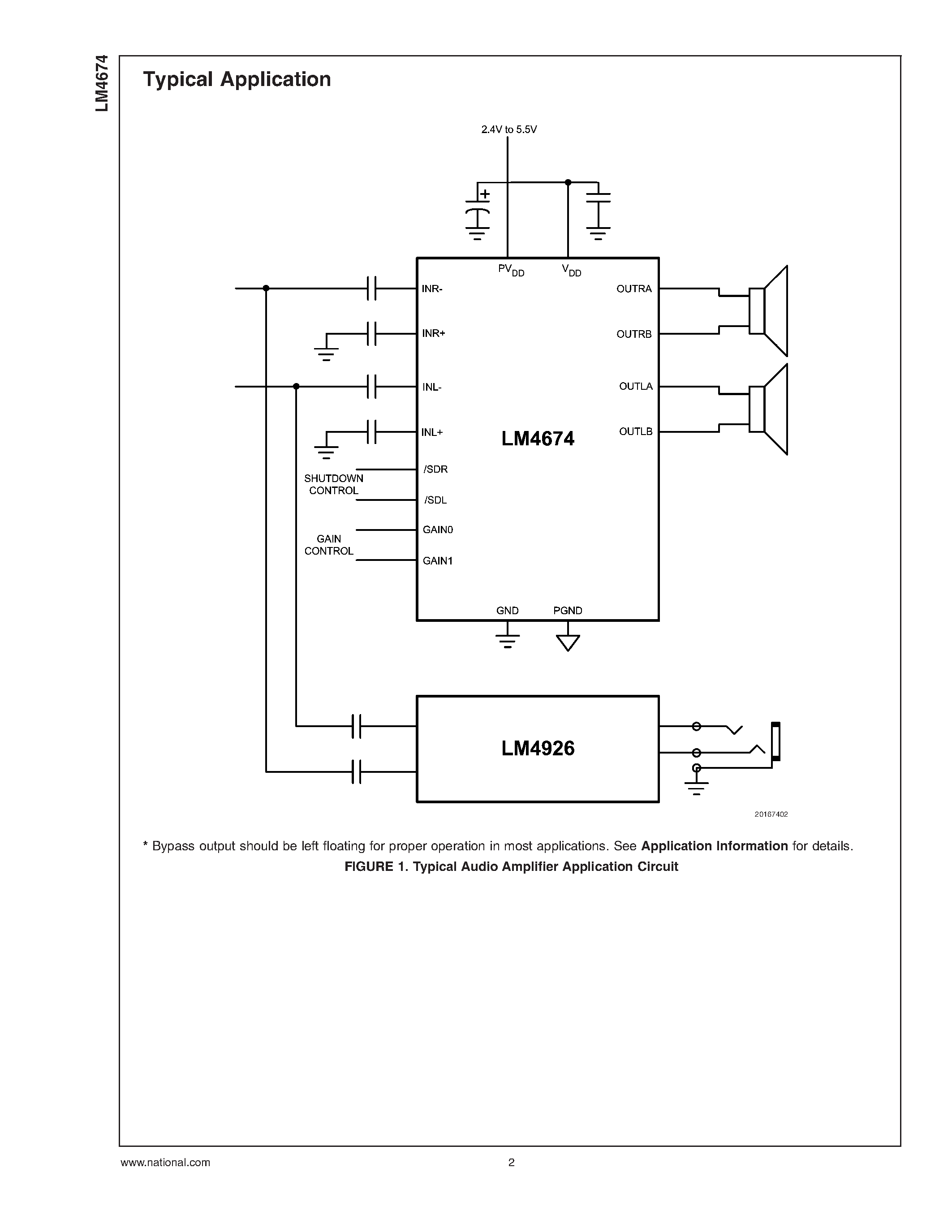 Datasheet LM4674 - Filterless 2.5W Stereo Class D Audio Power Amplifier page 2