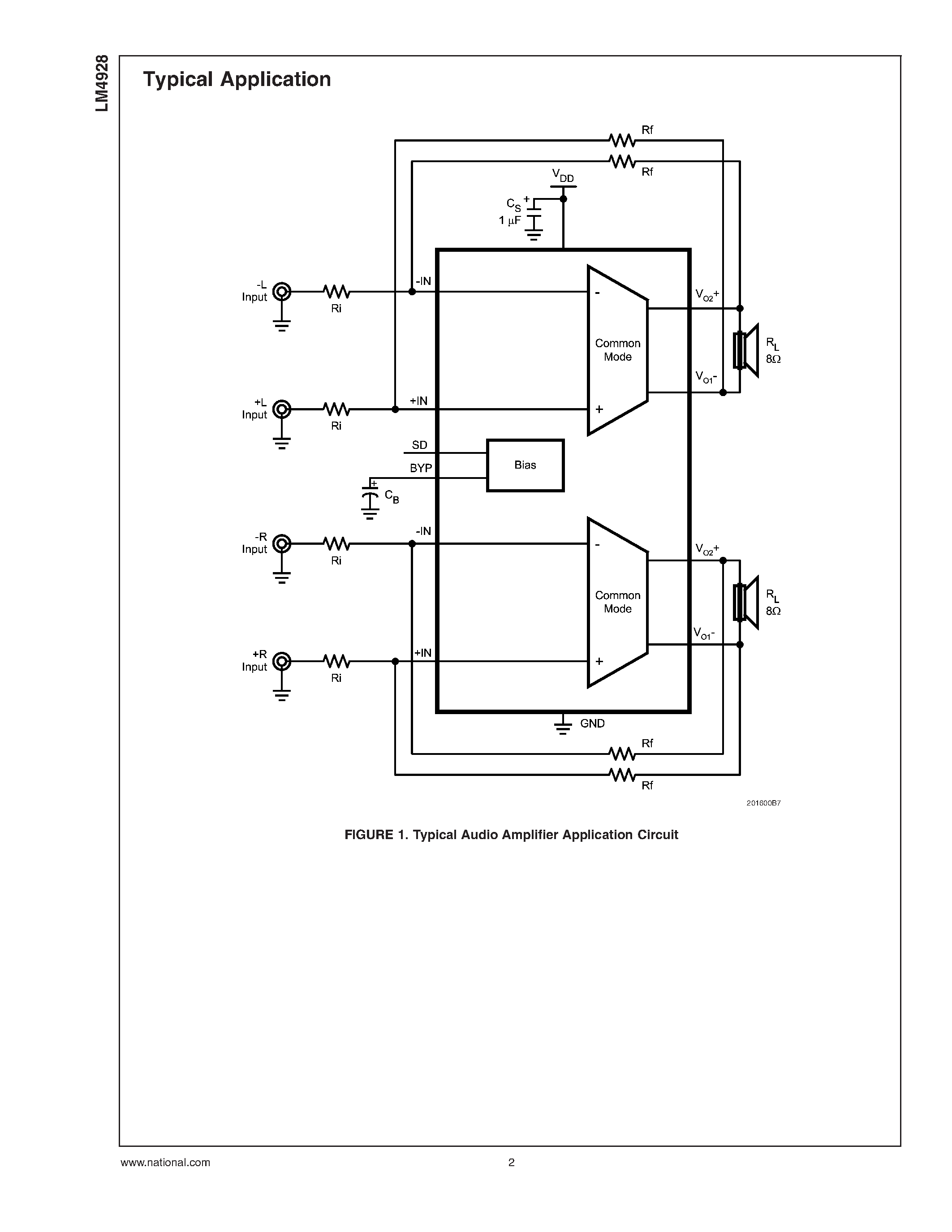 Даташит на микросхему LM4928 страница 2 Даташит LM4928 - 1.2 Watt Stereo Fully Differential Audio Amplifier страница 2