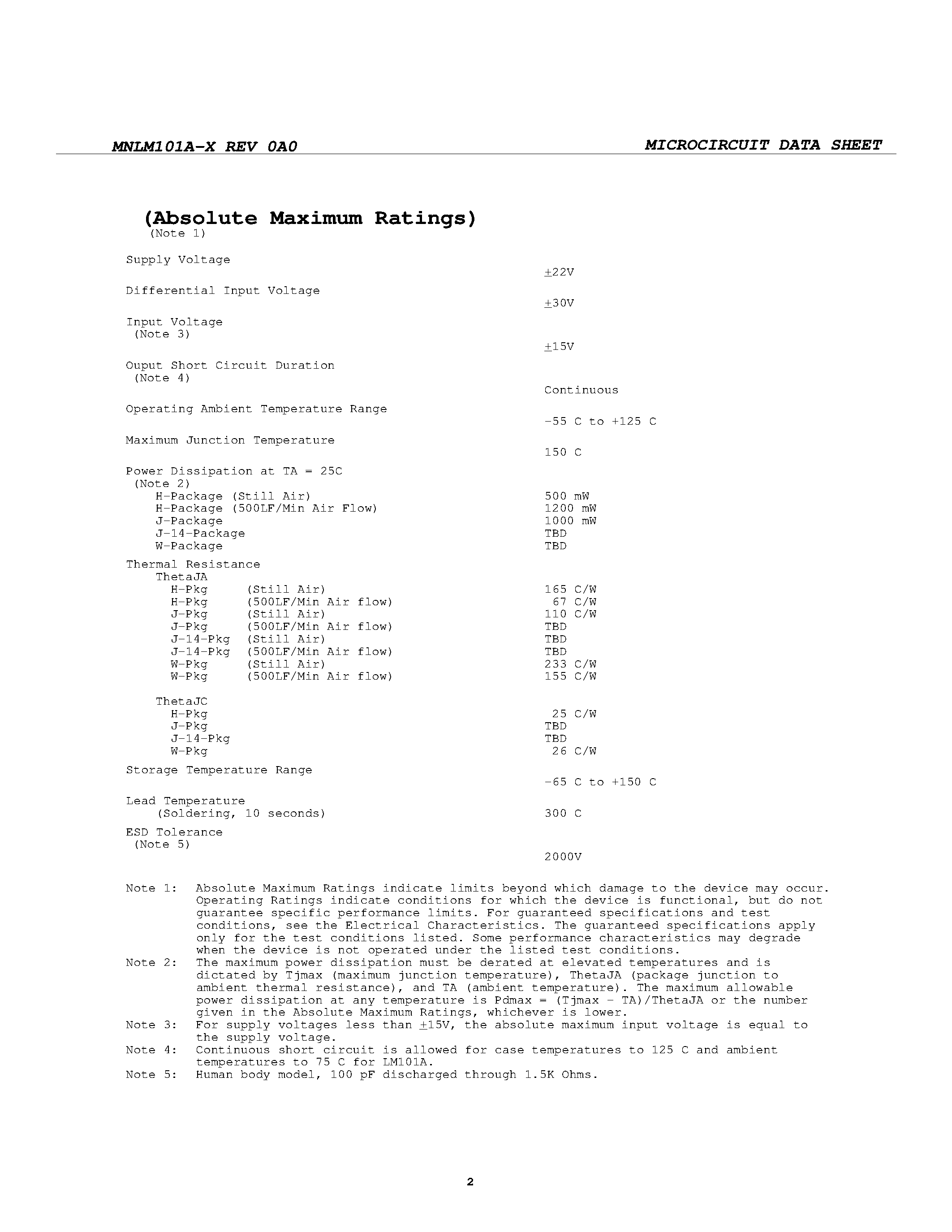 Datasheet MNLM101A-X page 2 Datasheet MNLM101A-X - OPERATION AMPLIFIER page 2