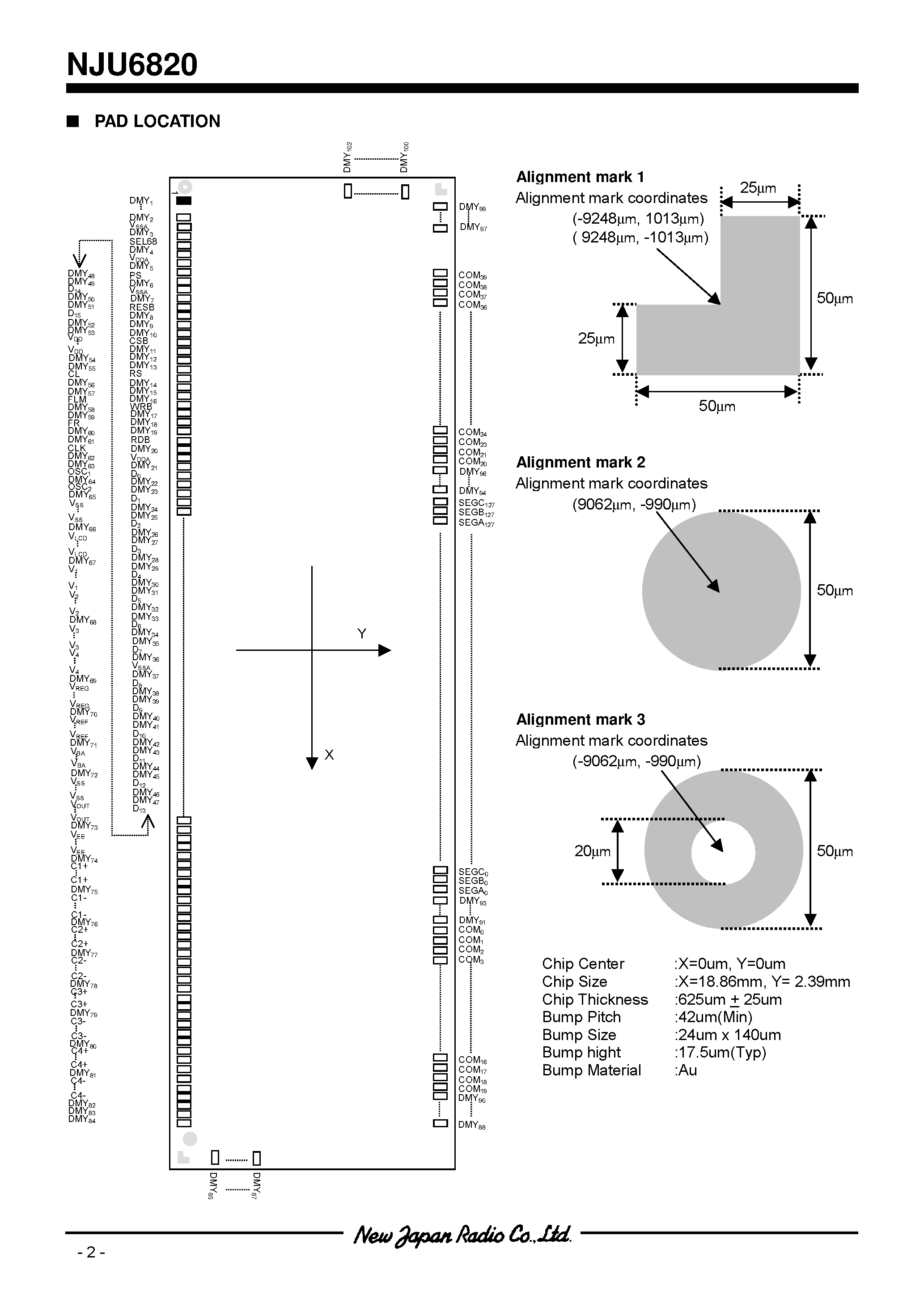 Datasheet NJU6820 - 40-common x 128RGB-Segment page 2