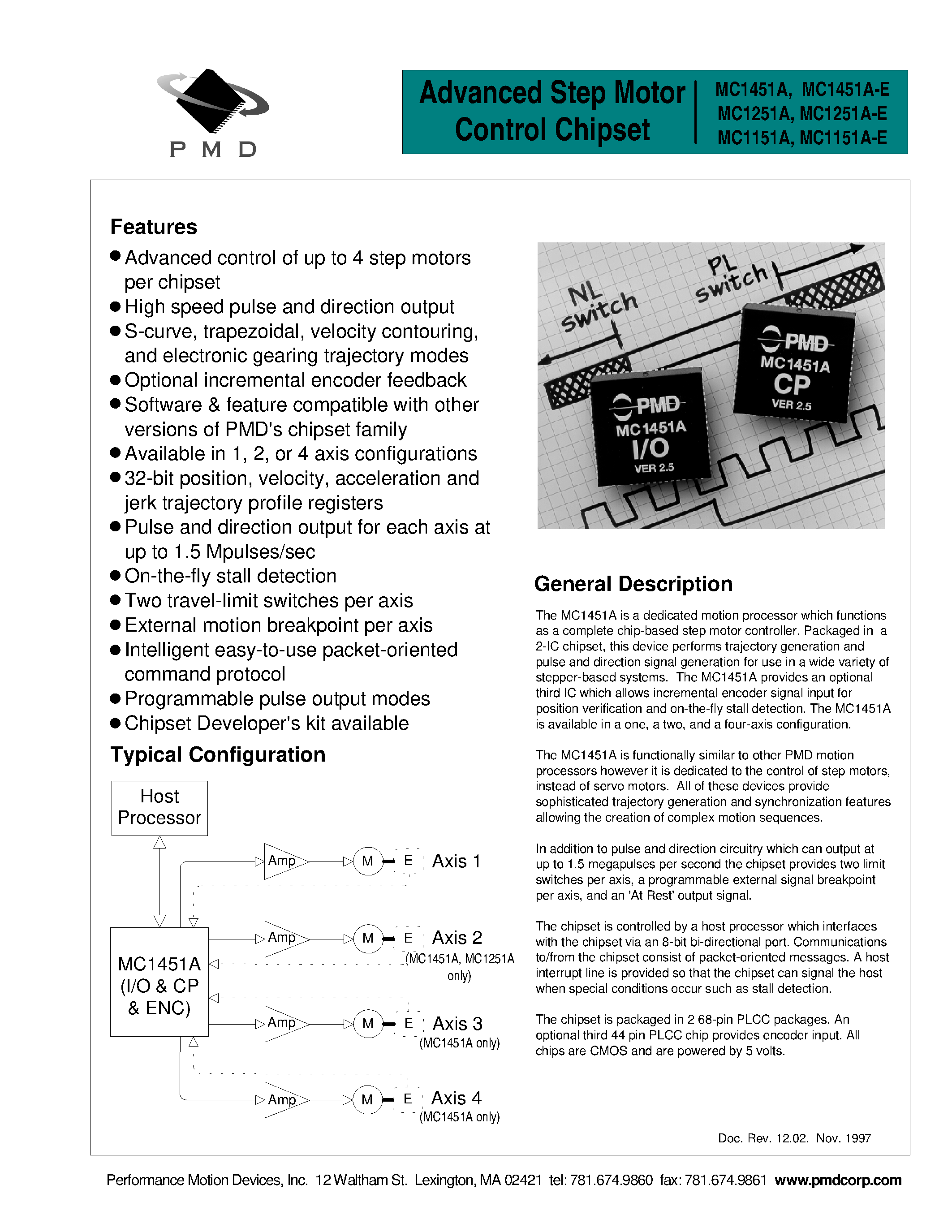 Datasheet MC1151A - (MC1x51A) Advanced Step Motor Control Chipset page 1