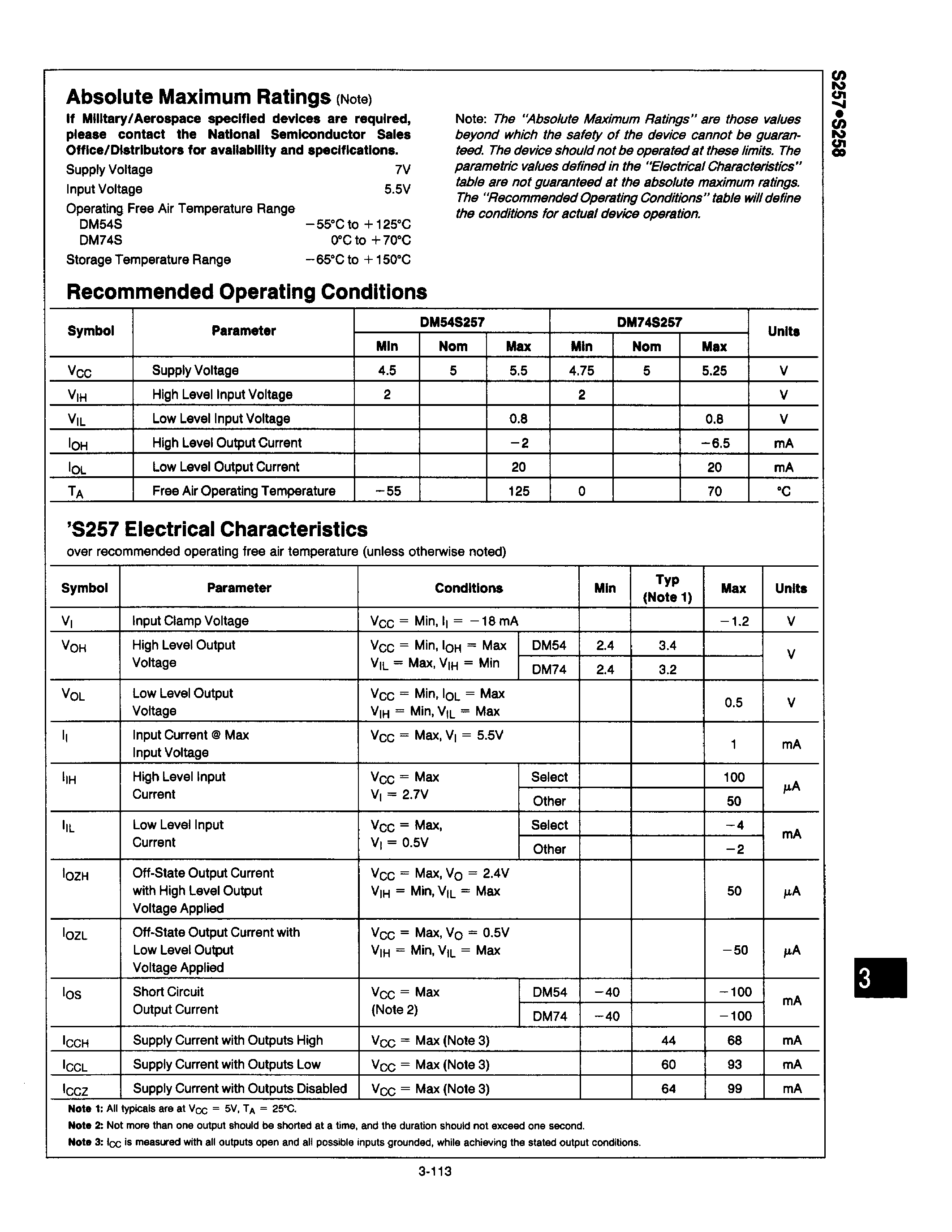 Даташит на микросхему DM54S257 страница 2 Даташит DM54S257 - (DM54S257 / DM54S258) TRI-STATE QUAD 1 OF 2 DATA SELECTORS / MULTIPLEXERS страница 2