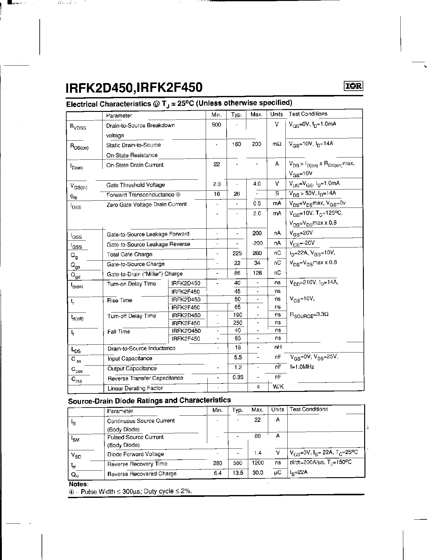 Datasheet IRFK2D450 - (IRFK2D450 / IRFK2F450) ISOLATED BASE POWER HEX PAK ASSEMBLY HALF BRIDGE CONFIGURATION page 2