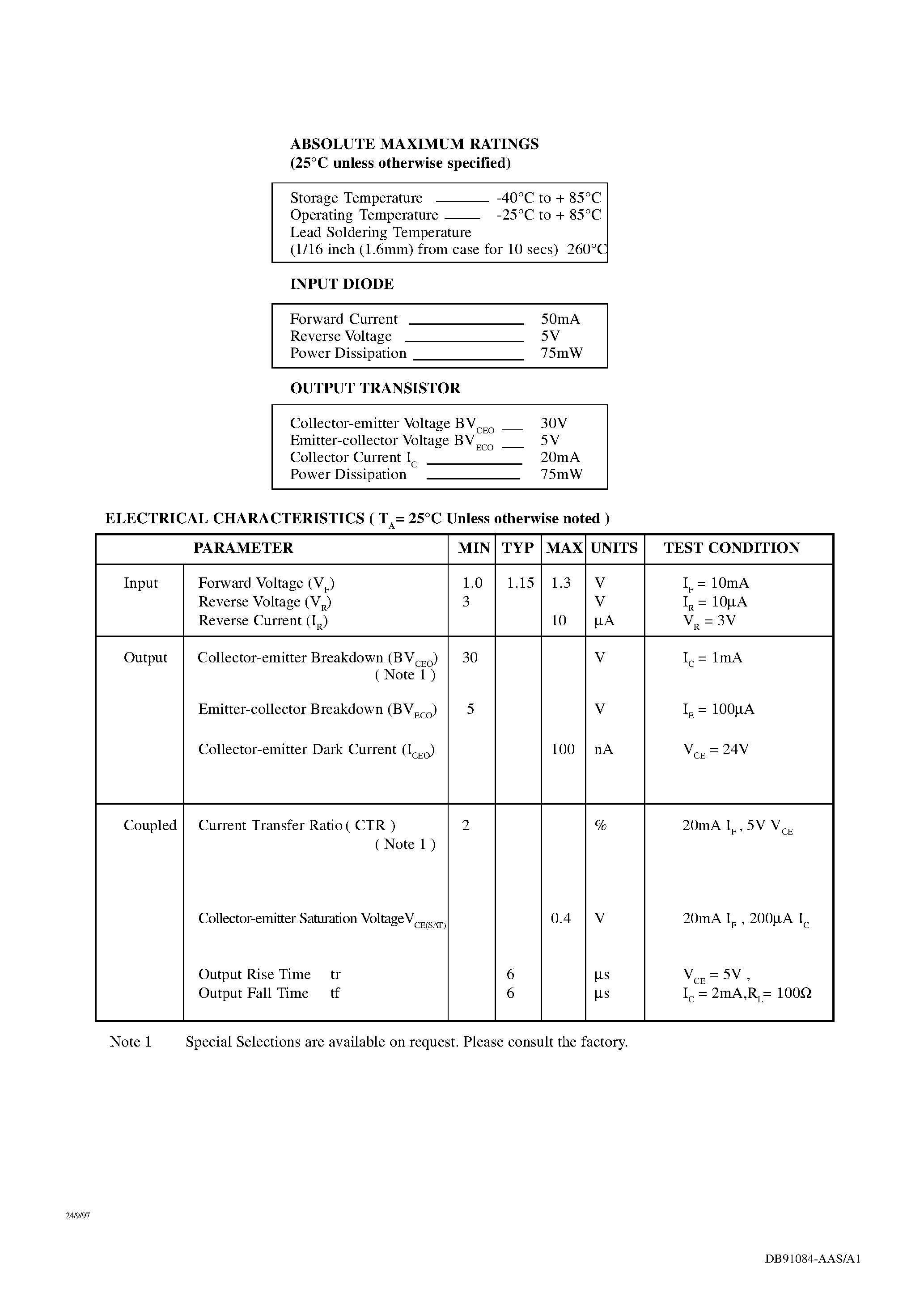 Datasheet ISTS802A - (ISTS802x) 0.5mm APERTURE OPTO-ELECTRONIC SINGLE CHANNEL WIDE GAP SLOTTED INTERRUPTER SWITCHES page 2